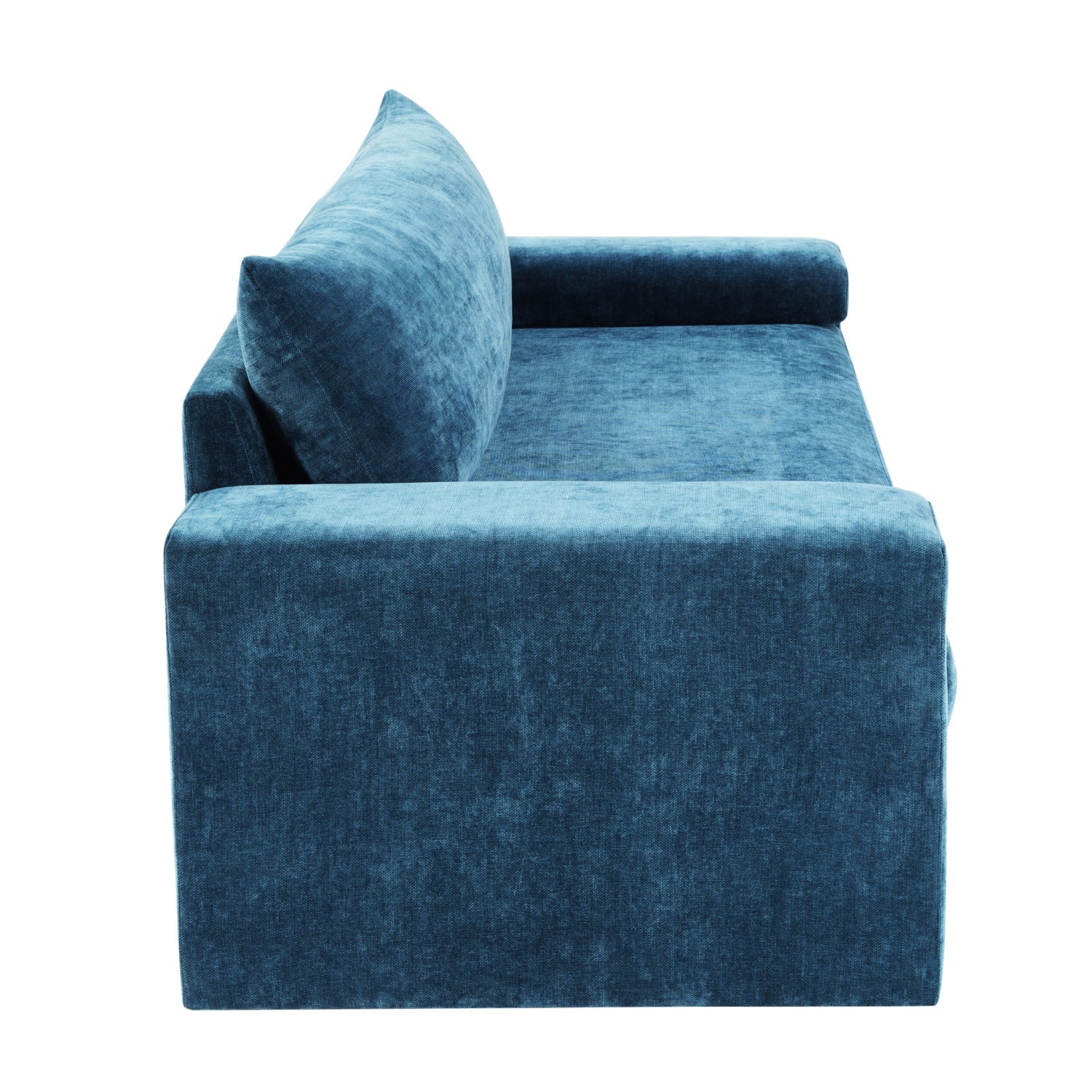 Luxury Blue Chenille Three Seater Sofa Modern Italian Style for Villa