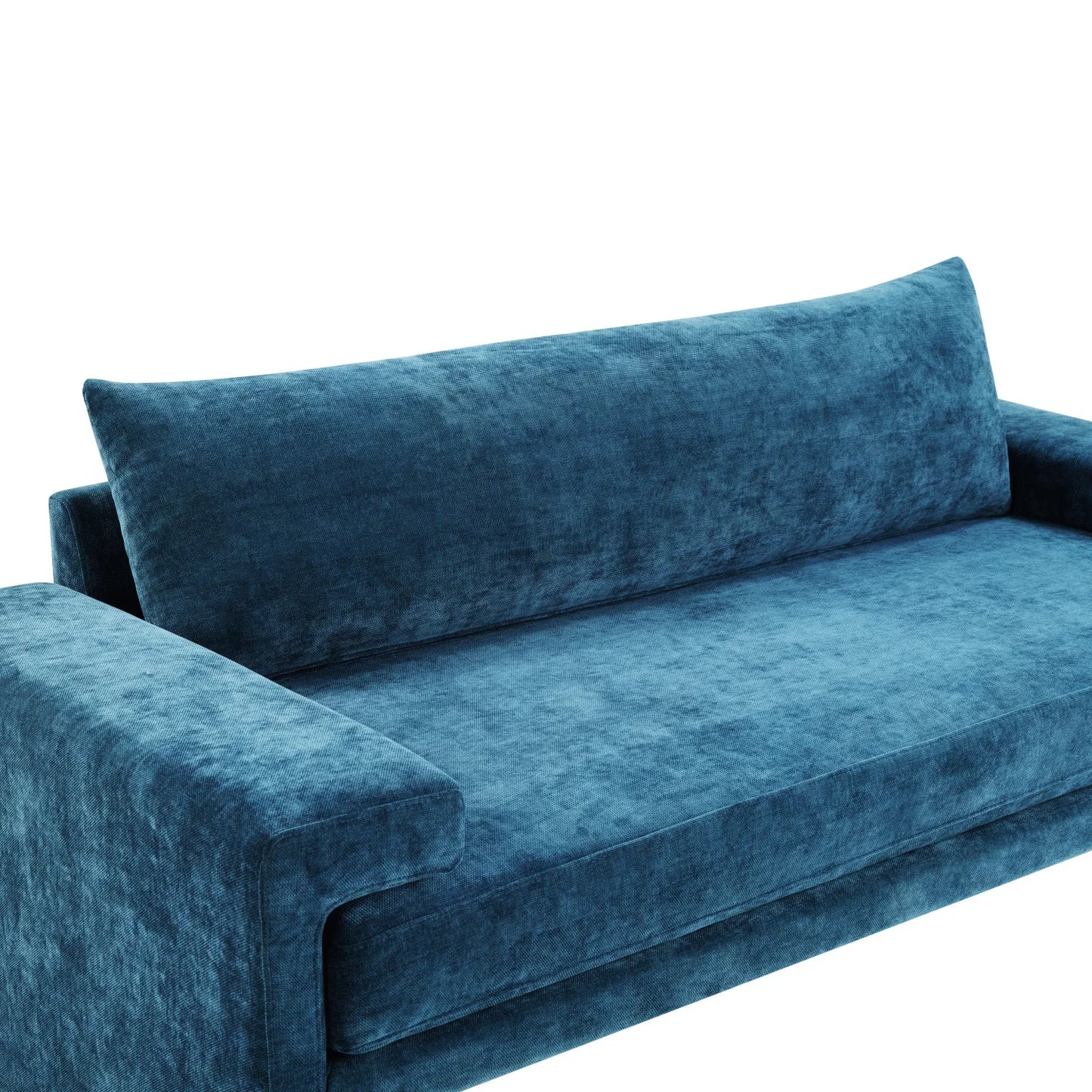 Luxury Blue Chenille Three Seater Sofa Modern Italian Style for Villa