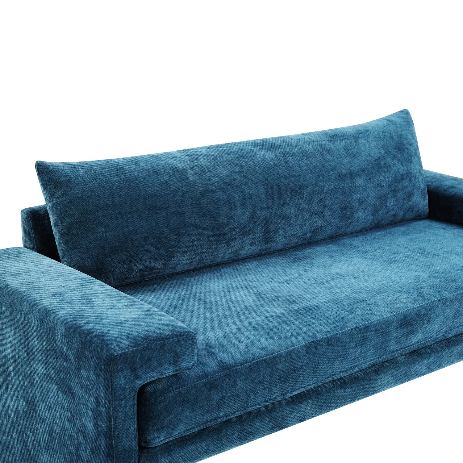 Luxury Blue Chenille Three Seater Sofa Modern Italian Style for Villa