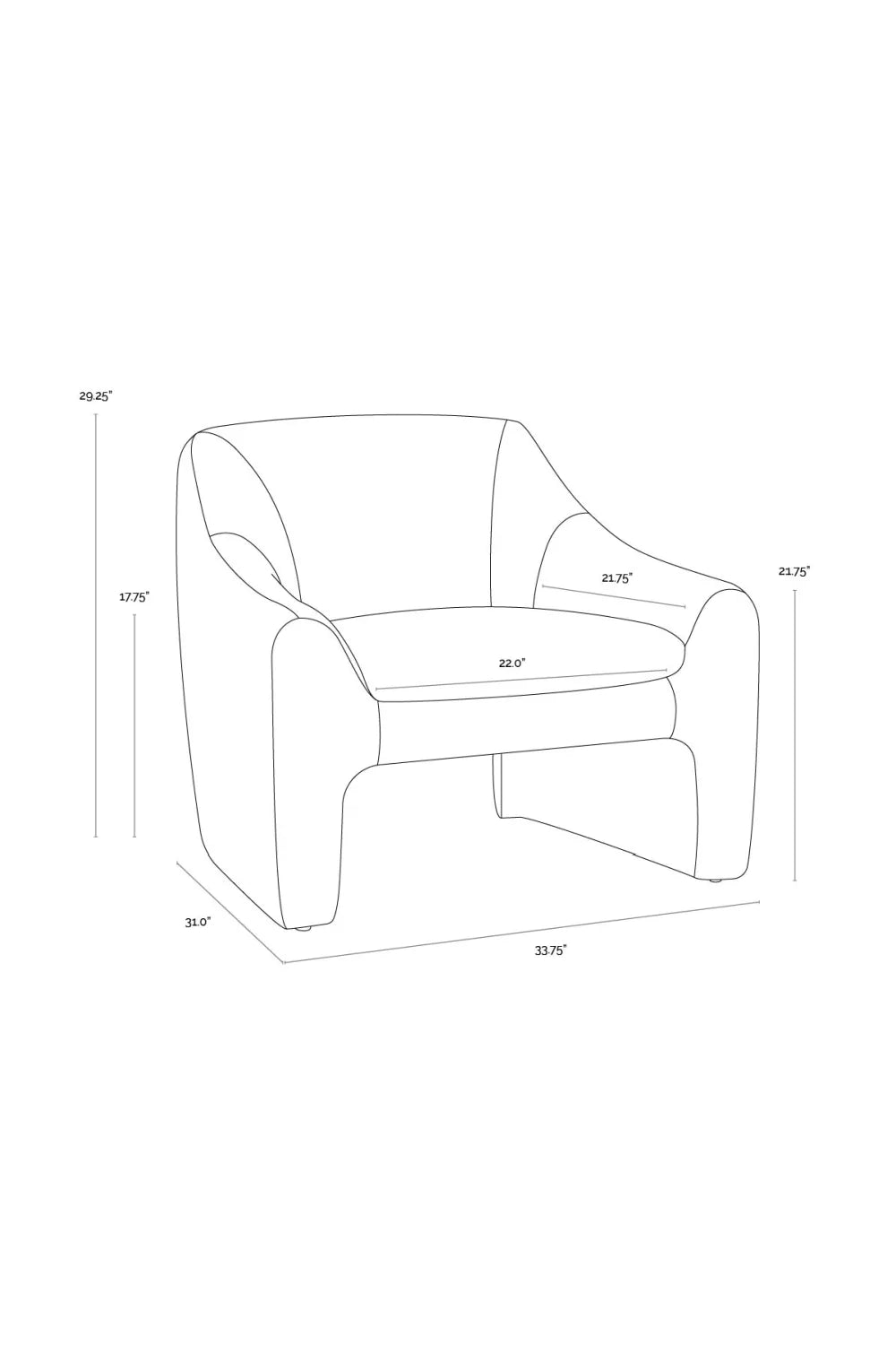 Luxury Blue Fabric Accent Chair European Style for Villa