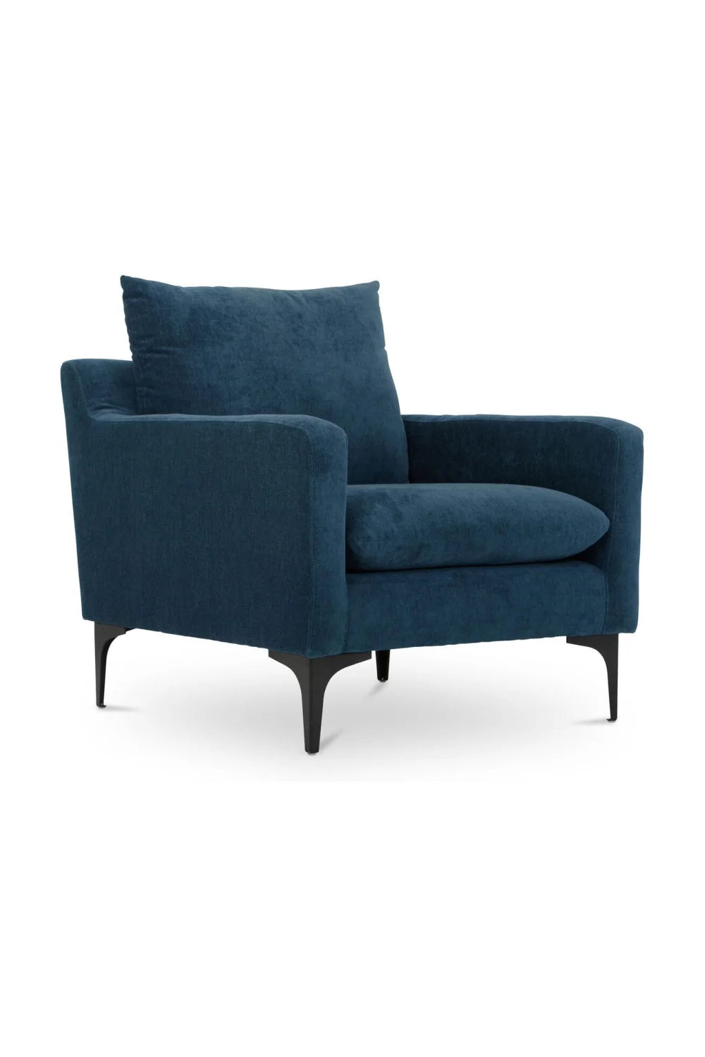 Luxury Blue Fabric Angled Lounge Chair Modern Italian Style for Villa