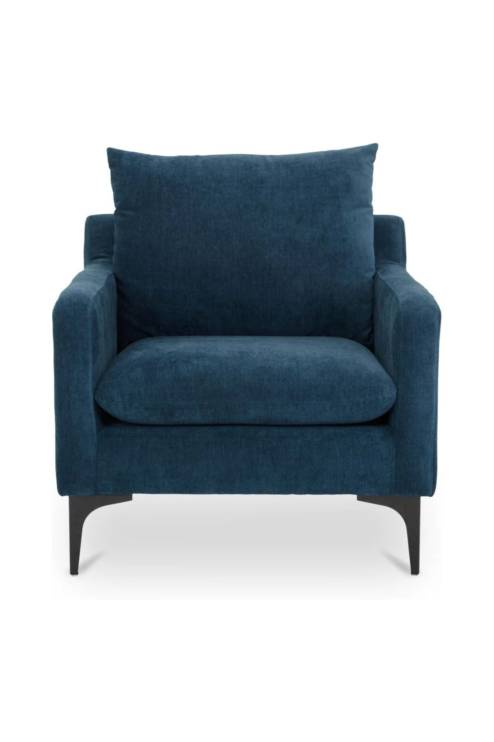Luxury Blue Fabric Angled Lounge Chair Modern Italian Style for Villa