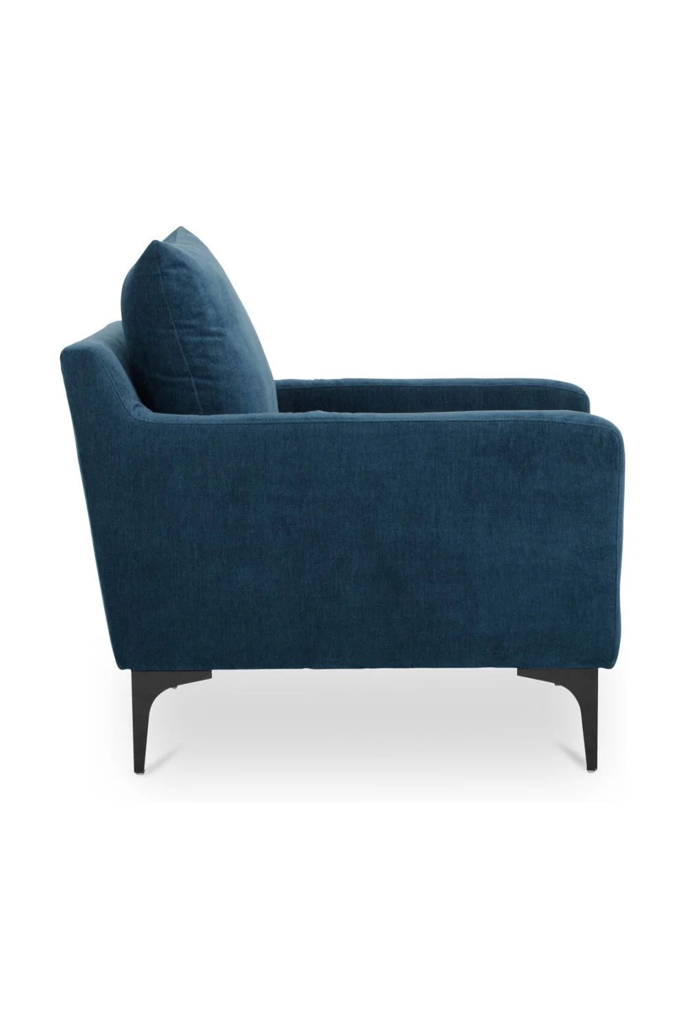 Luxury Blue Fabric Angled Lounge Chair Modern Italian Style for Villa