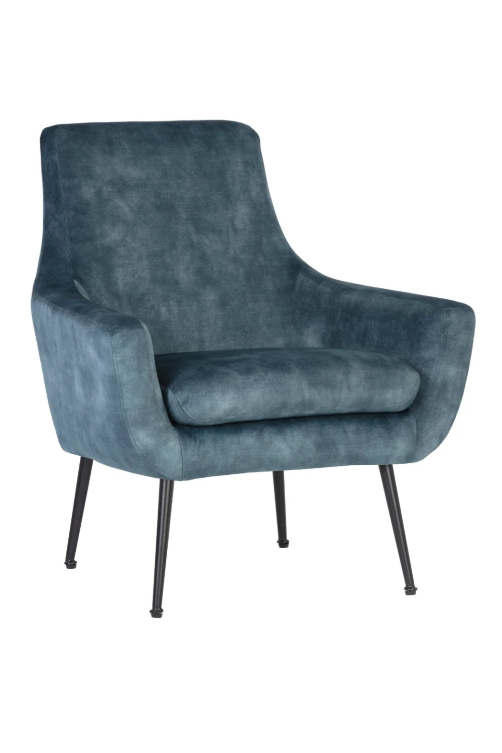 Luxury Blue Fabric Lounge Chair Modern European Style for Villa
