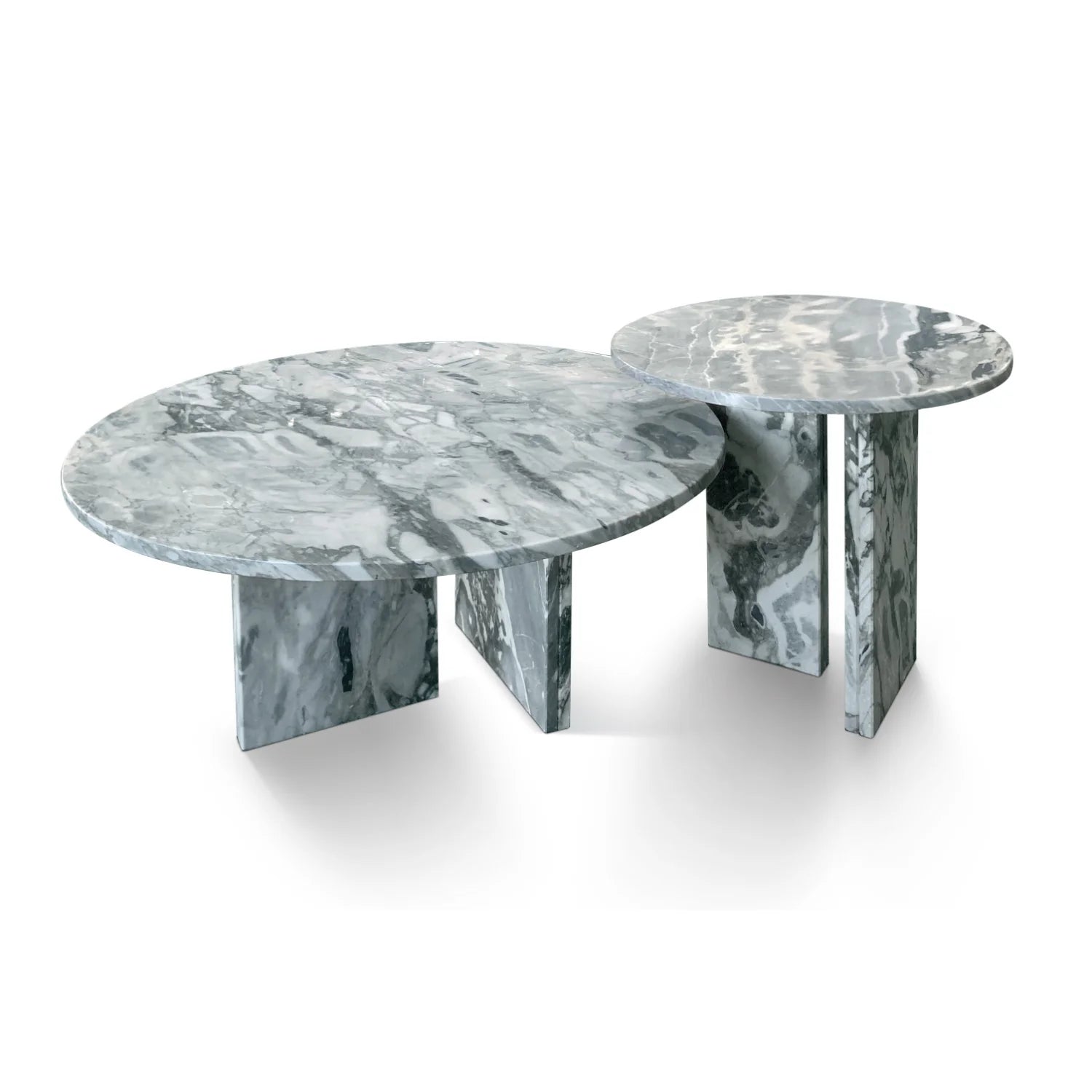 Luxury Blue Gray Marble Coffee Table Modern Italian Style for Villa
