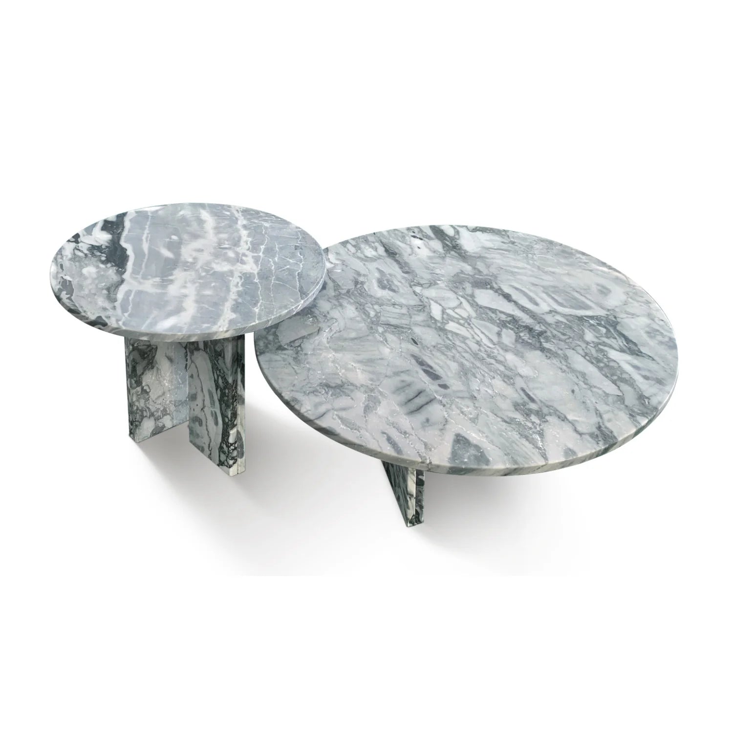 Luxury Blue Gray Marble Coffee Table Modern Italian Style for Villa