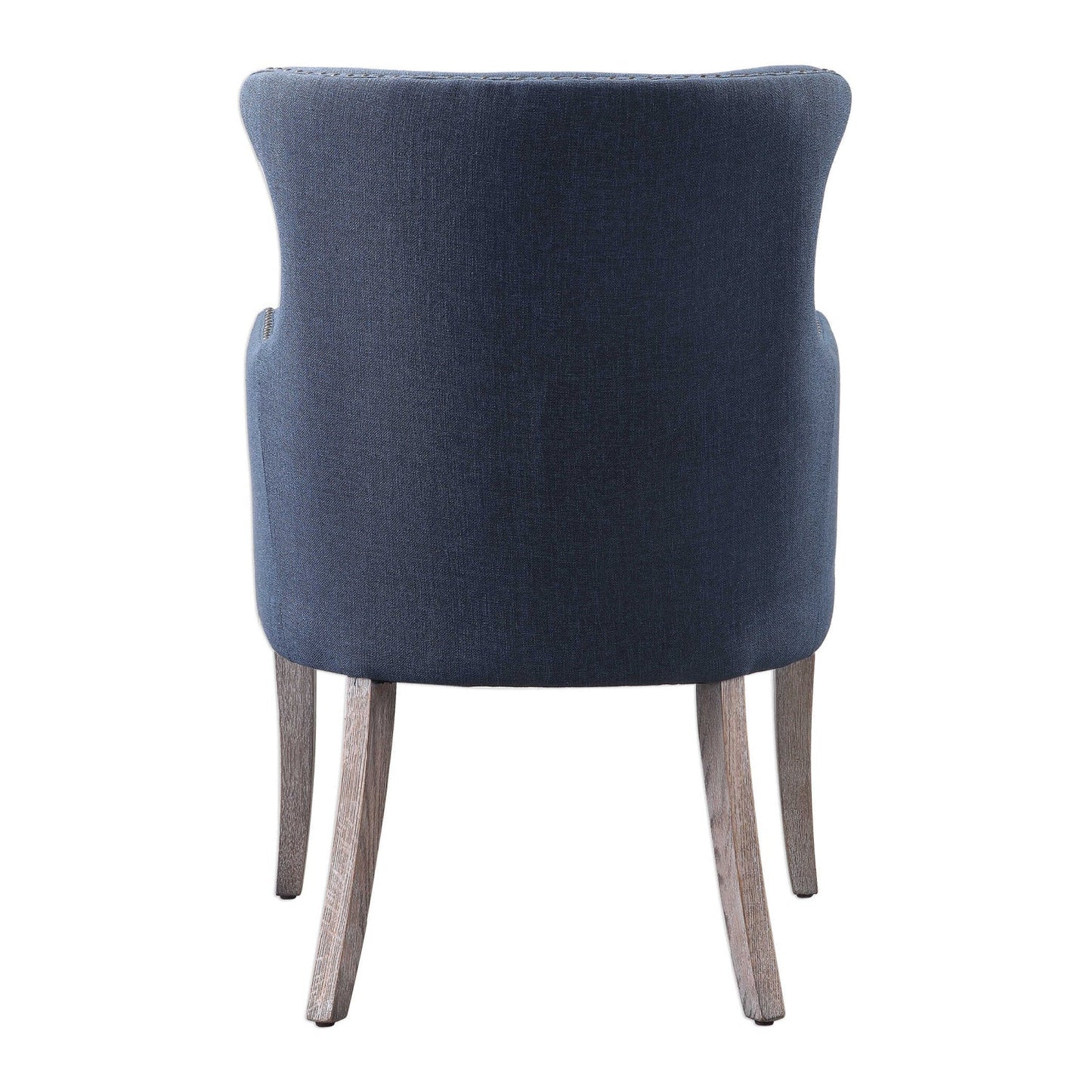 Luxury Blue Linen Wingback Lounge Chair Modern Italian Style for Villa
