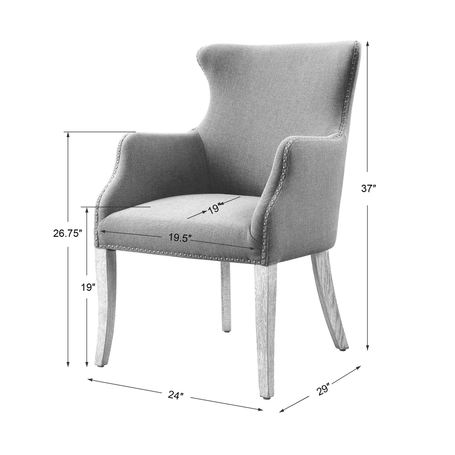 Luxury Blue Linen Wingback Lounge Chair Modern Italian Style for Villa