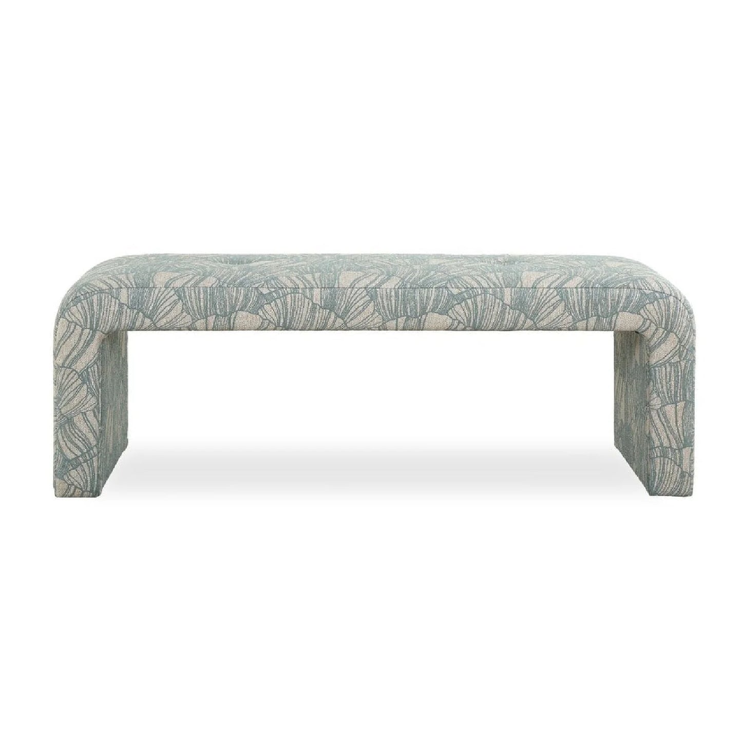 Luxury Blue Shell Printed Bench European Style for Villa