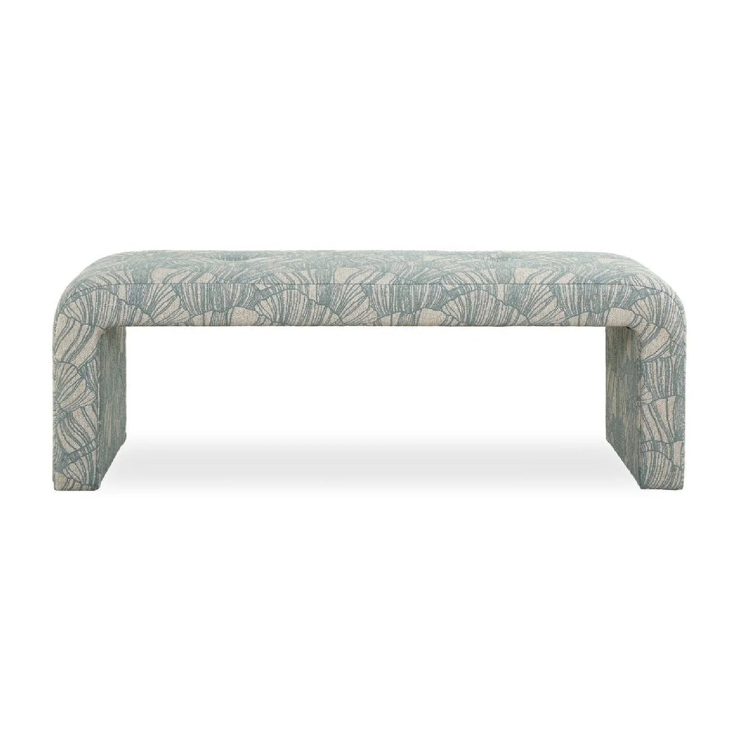 Luxury Blue Shell Printed Bench European Style for Villa