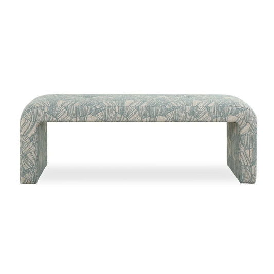 Luxury Blue Shell Printed Bench European Style for Villa