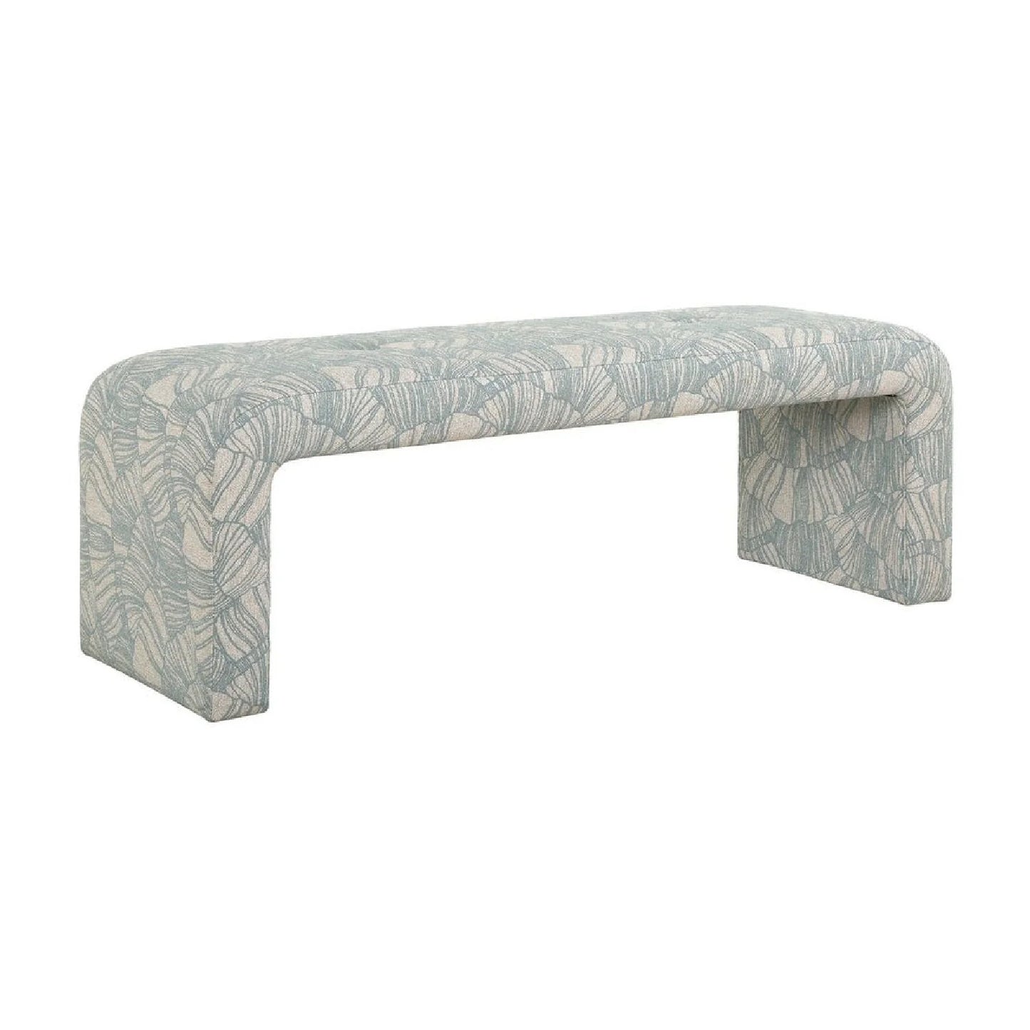 Luxury Blue Shell Printed Bench European Style for Villa