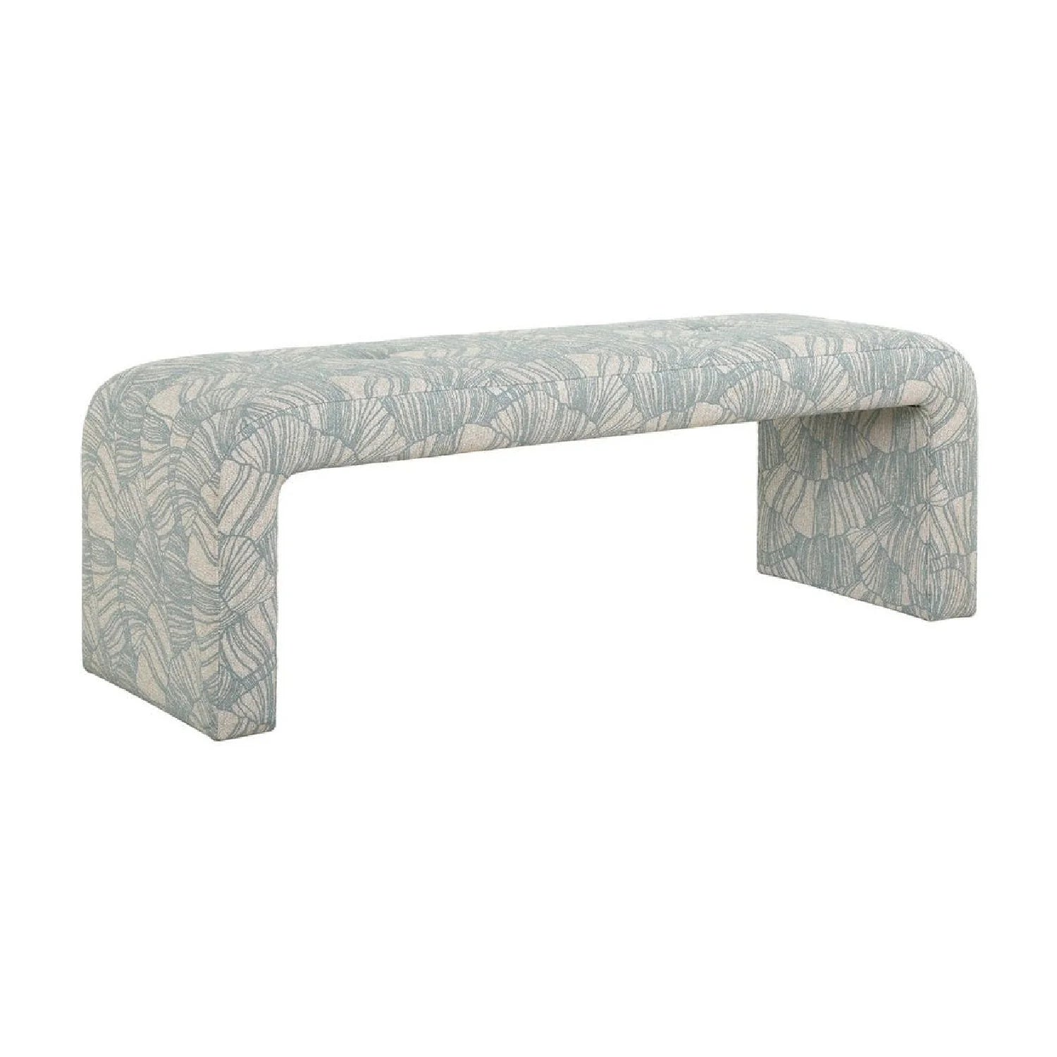 Luxury Blue Shell Printed Bench European Style for Villa