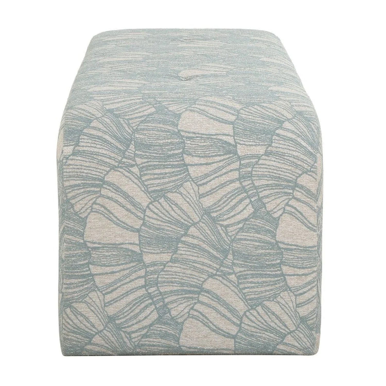 Luxury Blue Shell Printed Bench European Style for Villa