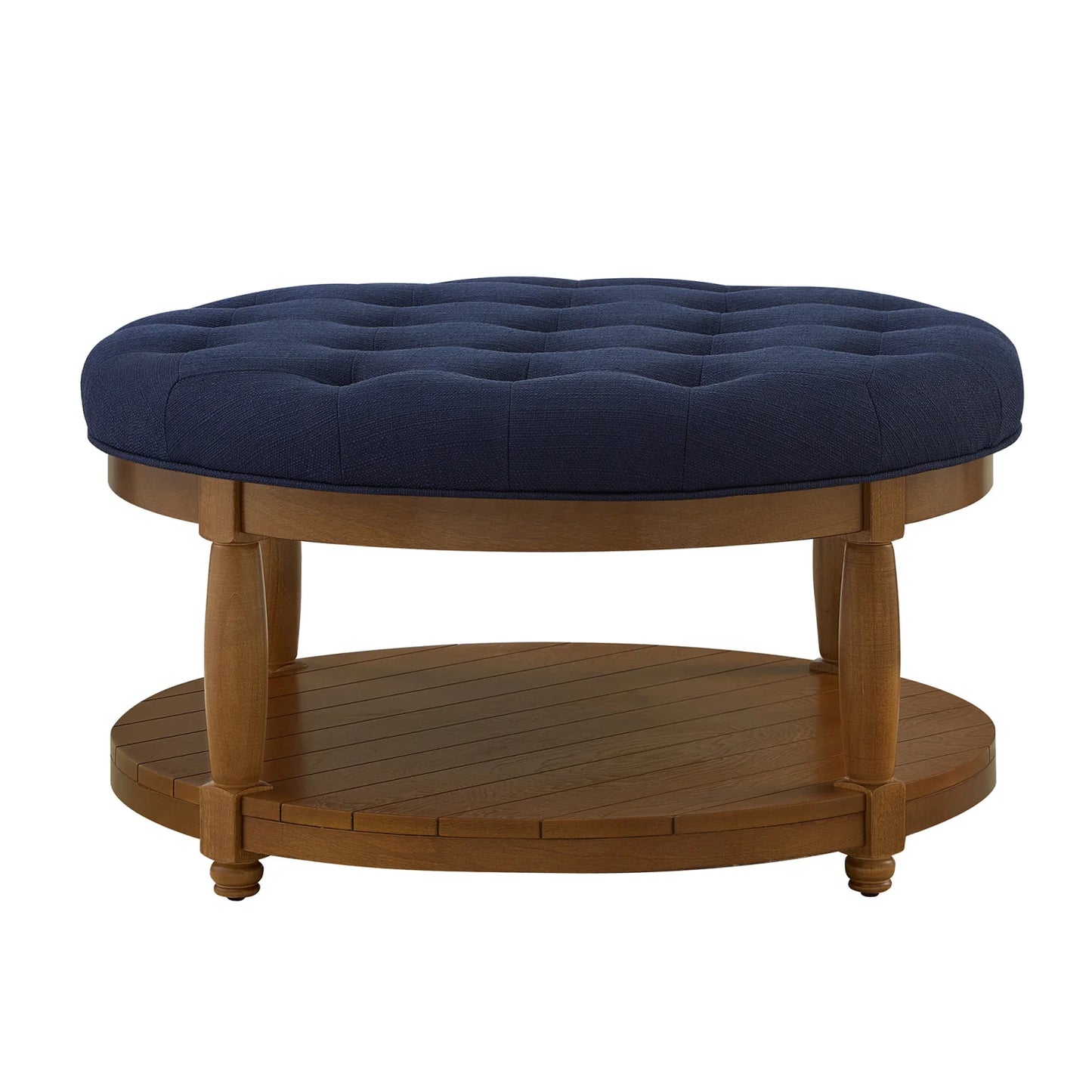 Luxury Blue Tufted Linen Coffee Table Modern Italian Style for Villa