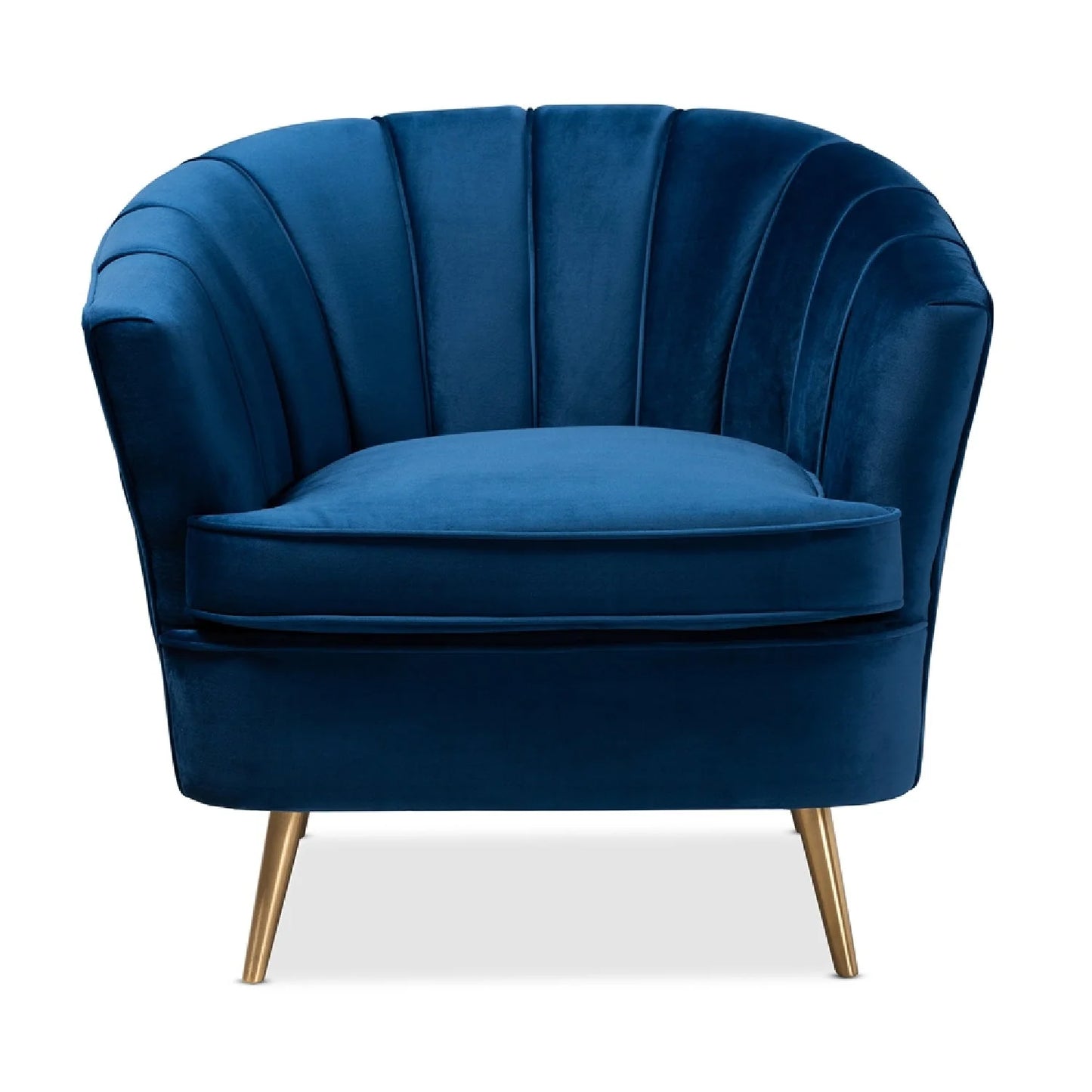 Luxury Blue Velvet Accent Chair Modern European Style for Villa