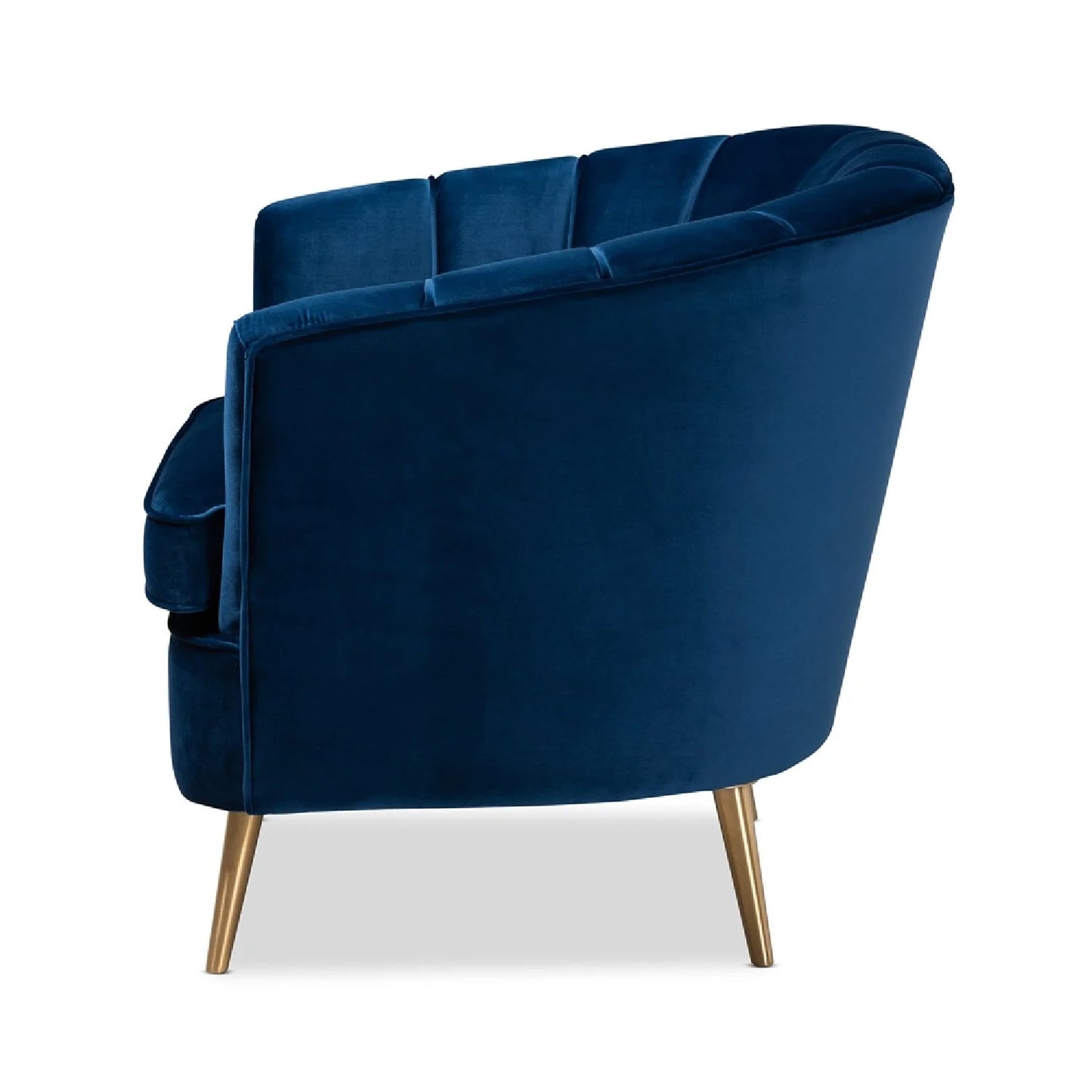 Luxury Blue Velvet Accent Chair Modern European Style for Villa