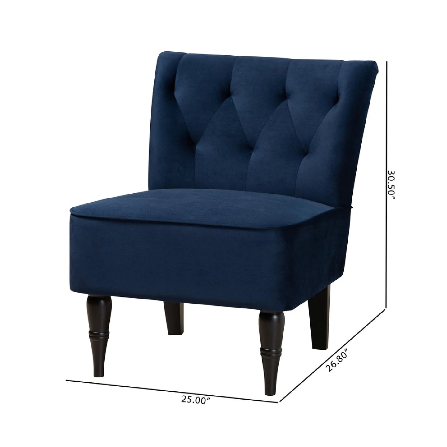 Luxury Blue Velvet Accent Chair Modern Italian Style for Villa