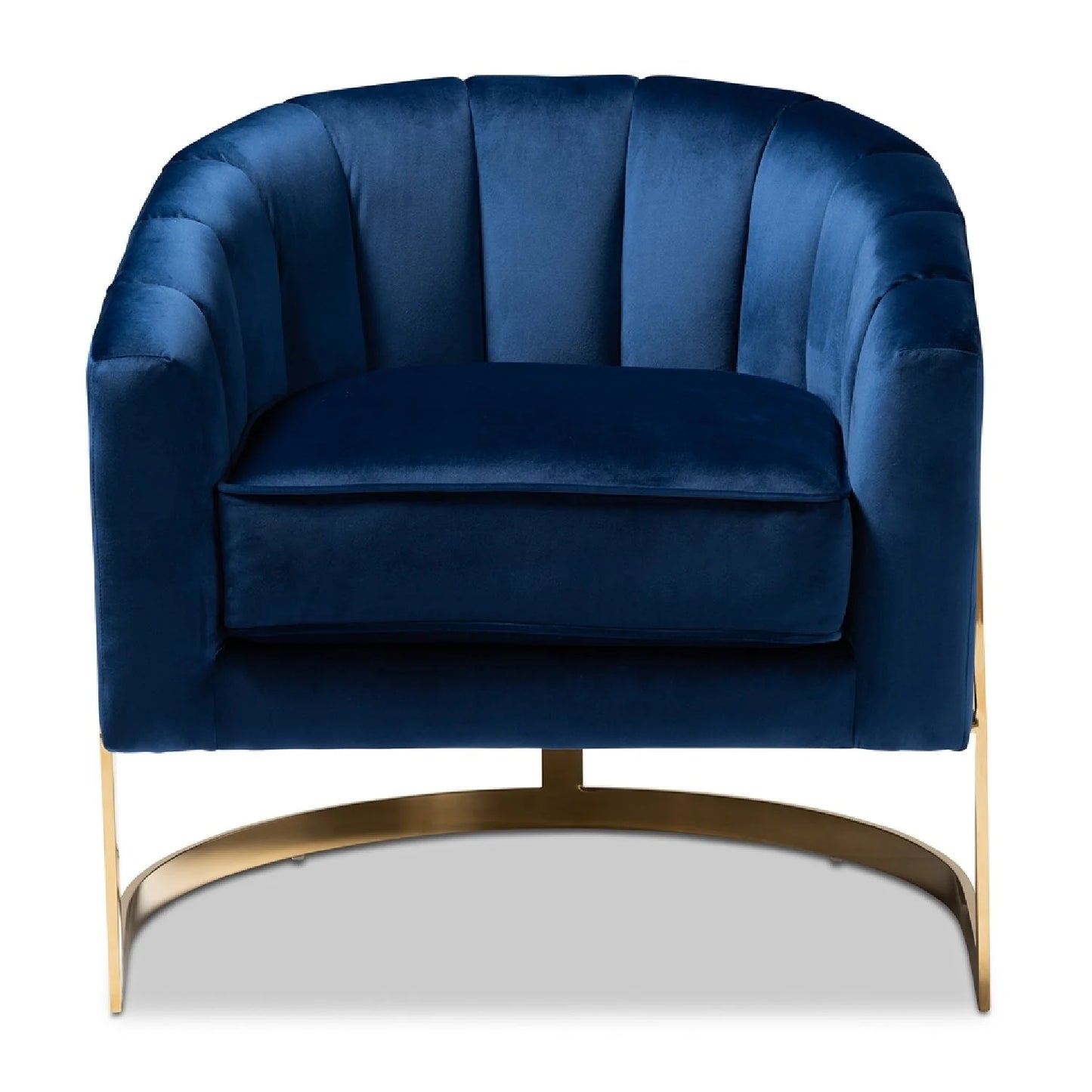 Luxury Blue Velvet Accent Chair Modern Italian Style for Villa