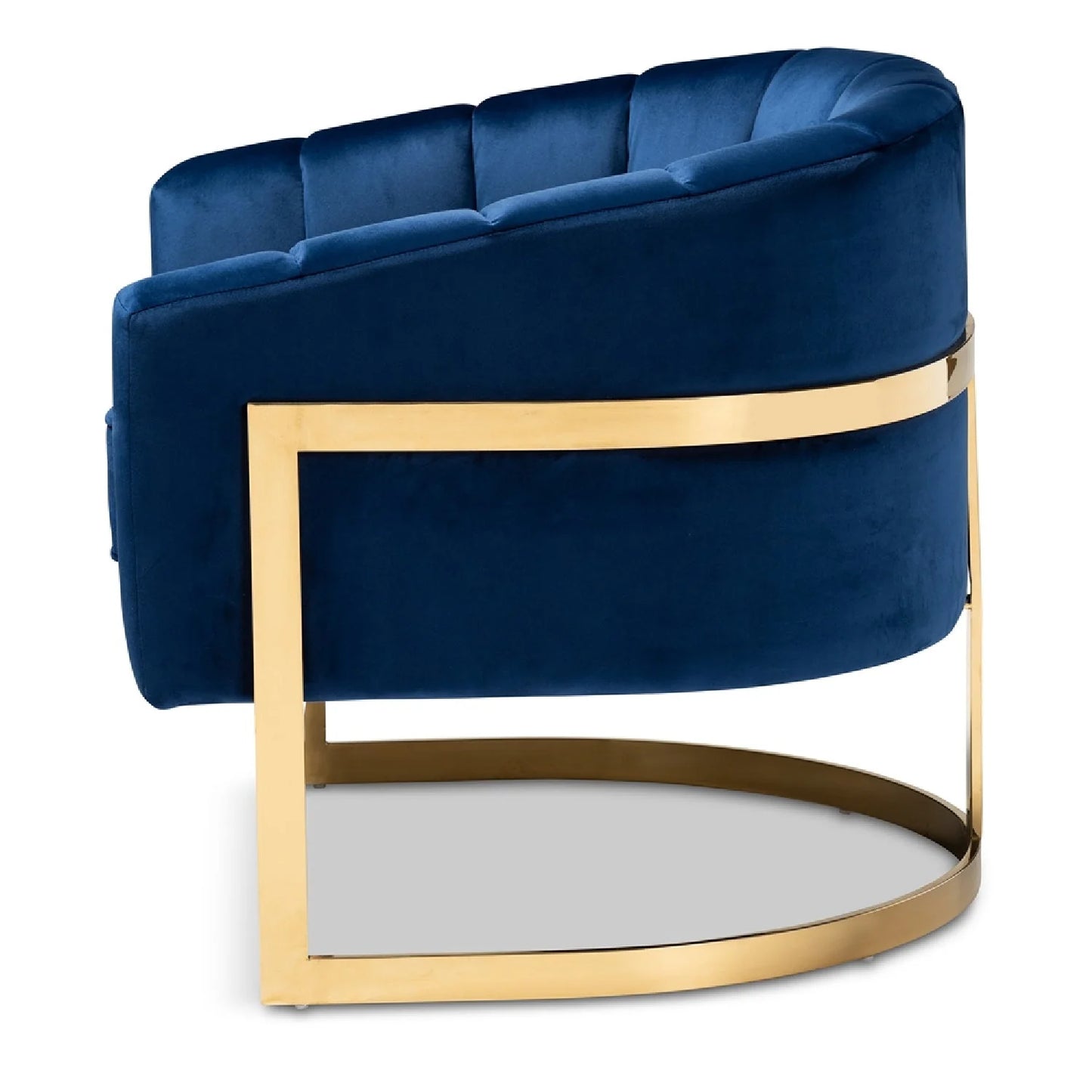 Luxury Blue Velvet Accent Chair Modern Italian Style for Villa