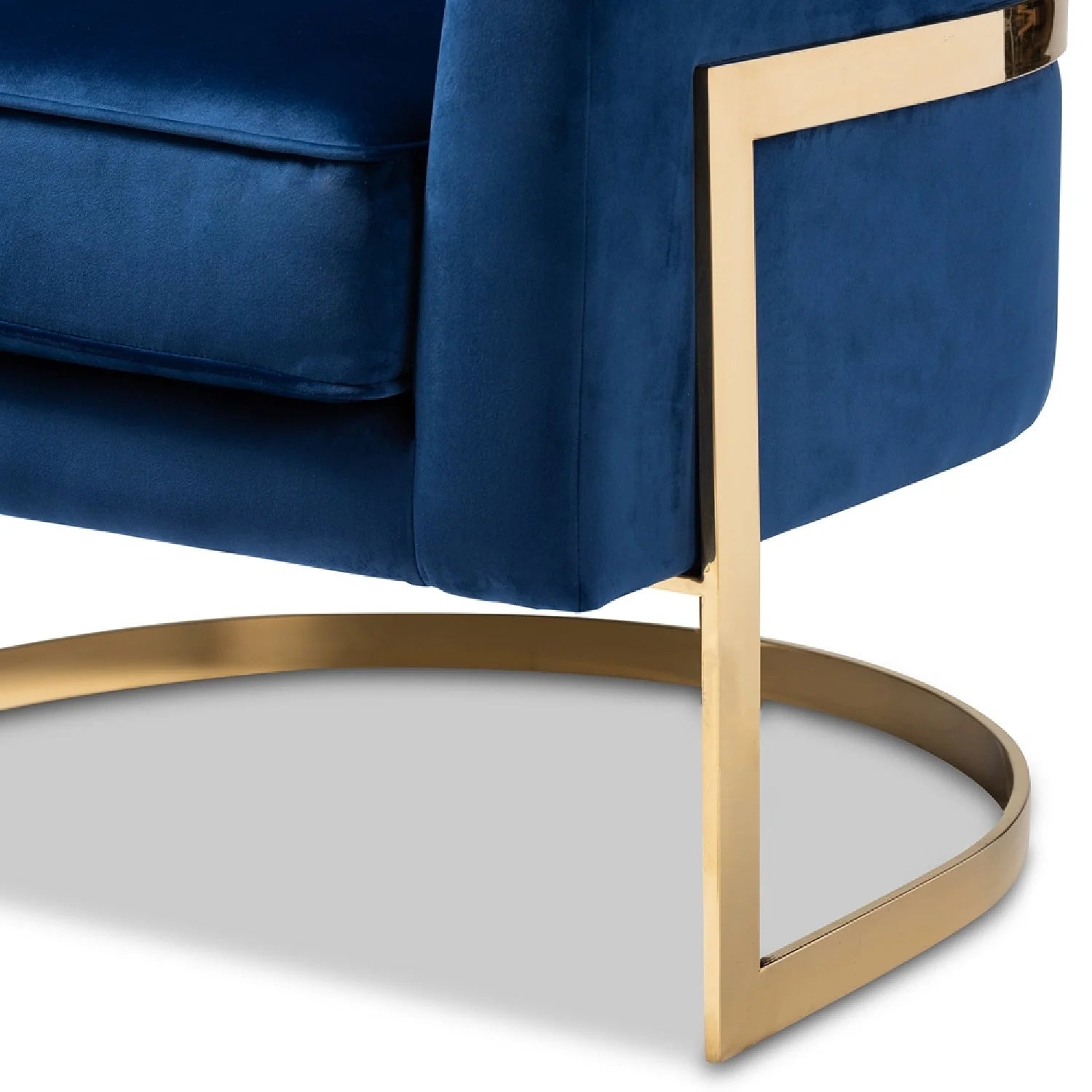Luxury Blue Velvet Accent Chair Modern Italian Style for Villa