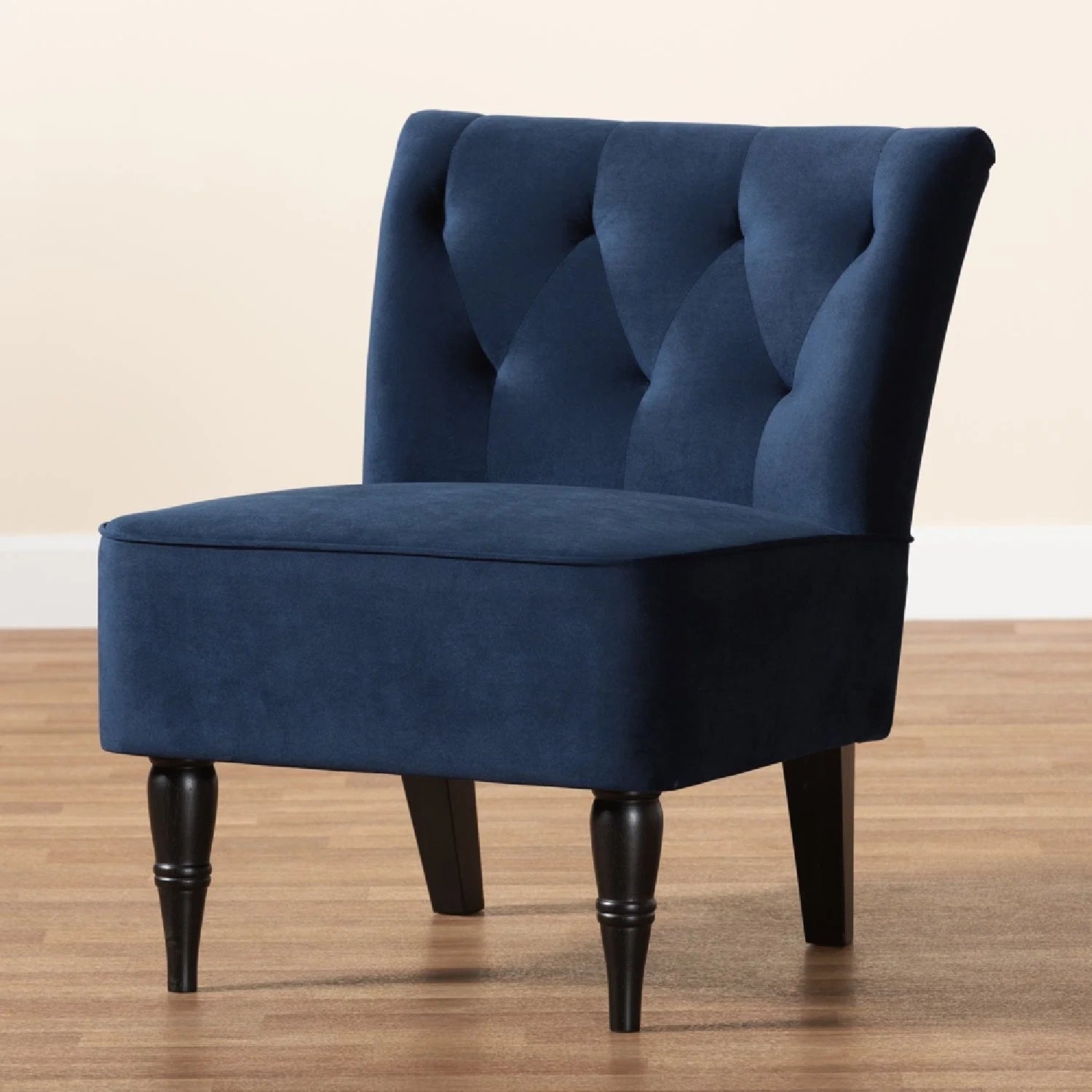 Luxury Blue Velvet Accent Chair Modern Italian Style for Villa