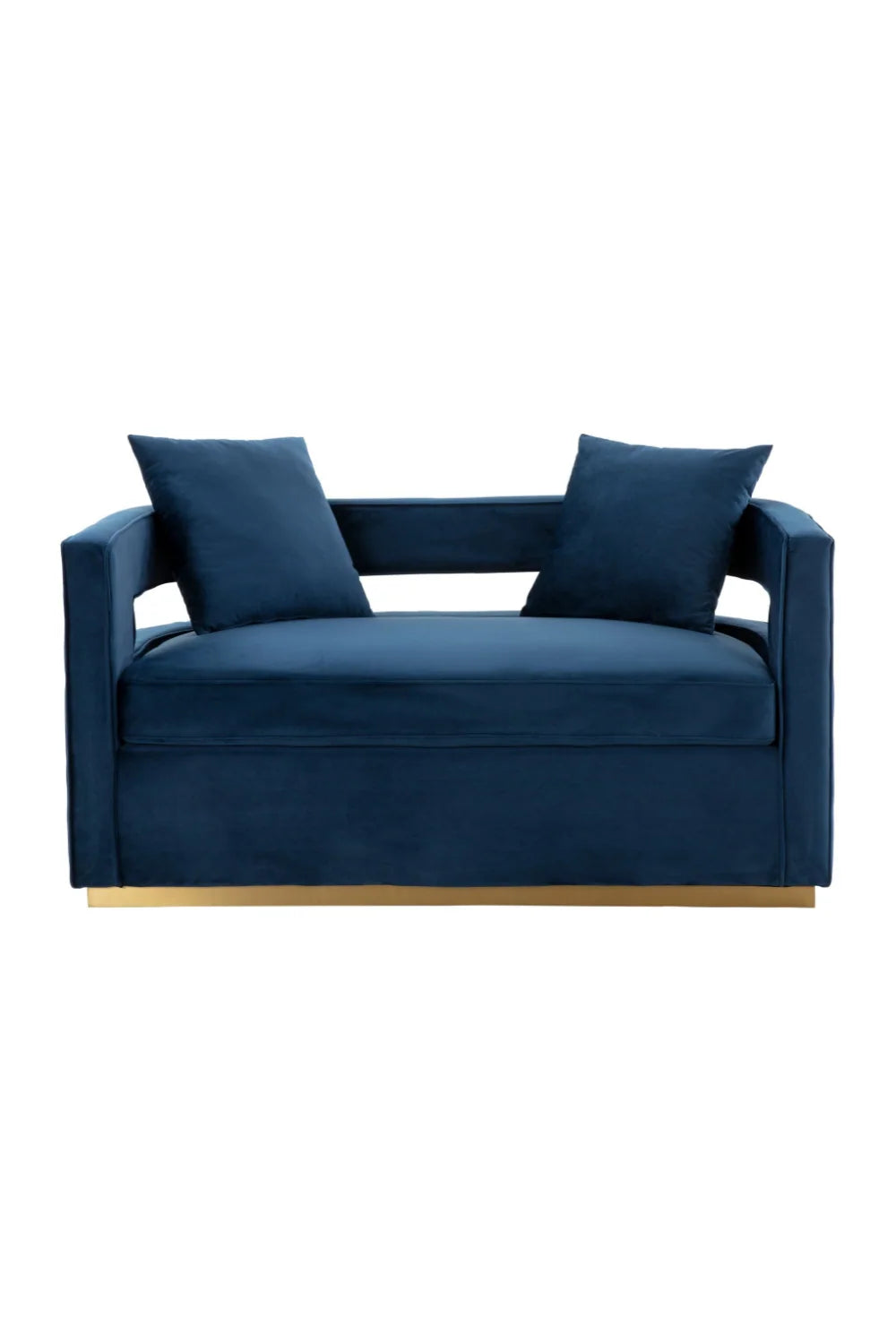 Luxury Blue Velvet Loveseat Sofa Modern Italian Style for Villa