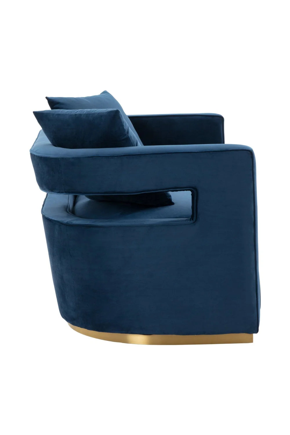 Luxury Blue Velvet Loveseat Sofa Modern Italian Style for Villa