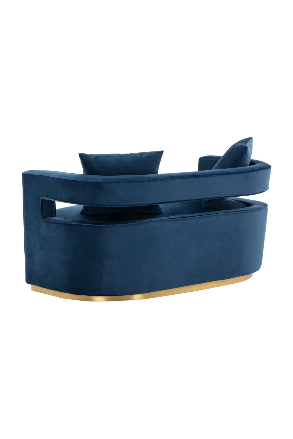 Luxury Blue Velvet Loveseat Sofa Modern Italian Style for Villa