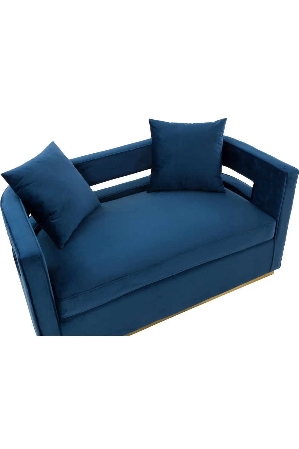 Luxury Blue Velvet Loveseat Sofa Modern Italian Style for Villa