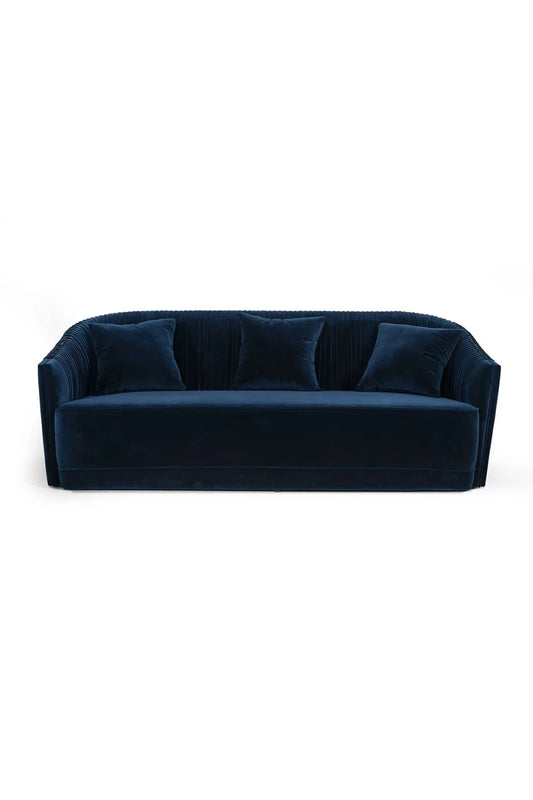 Luxury Blue Velvet Sofa Modern Italian Style for Villa