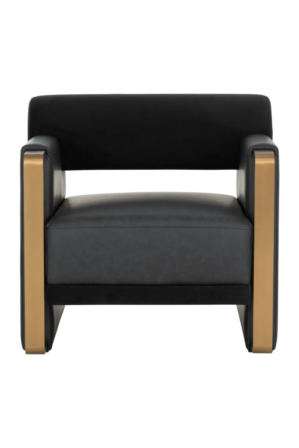 Luxury Bolster Back Black Lounge Chair European Style for Villa