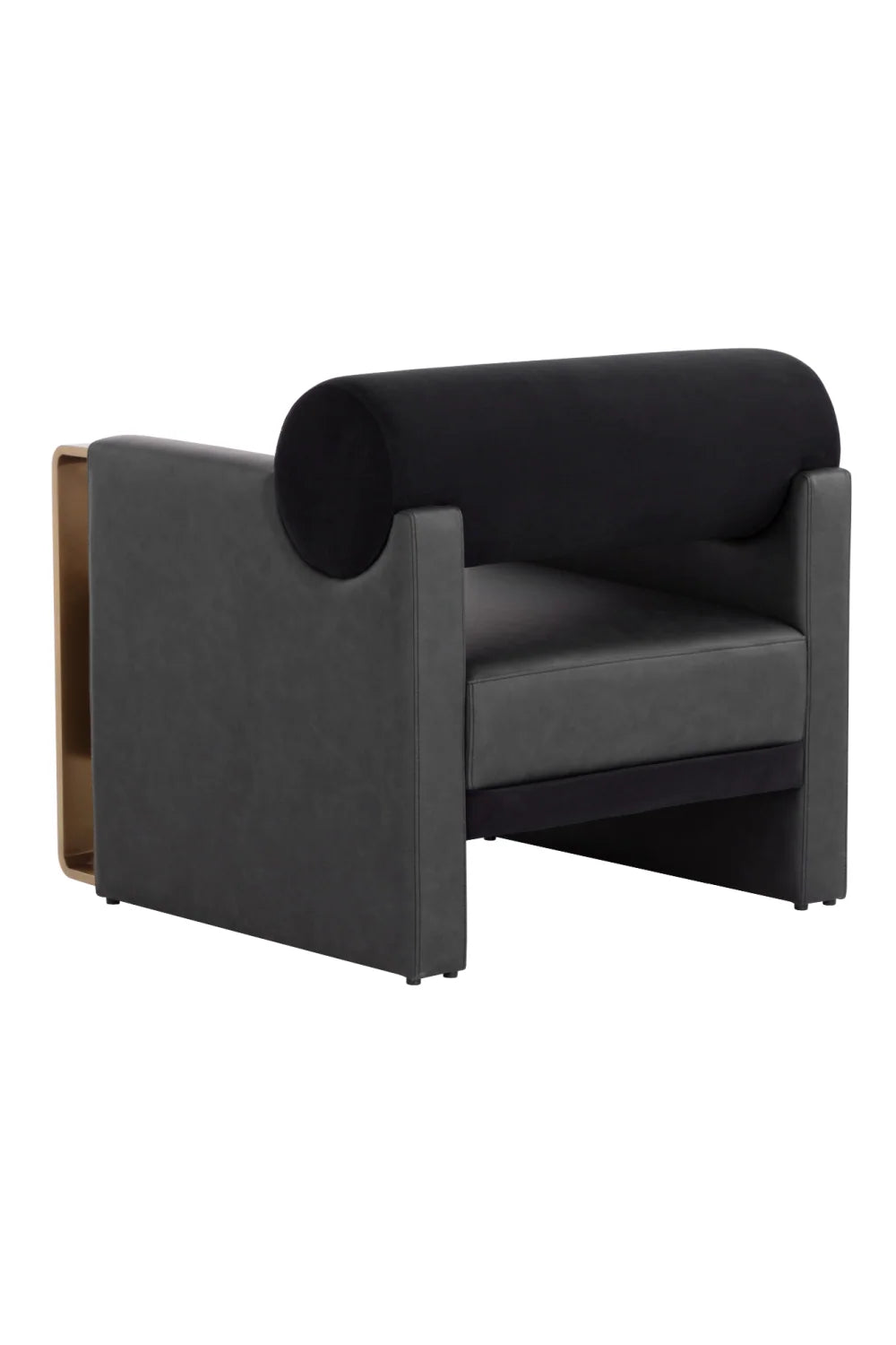 Luxury Bolster Back Black Lounge Chair European Style for Villa