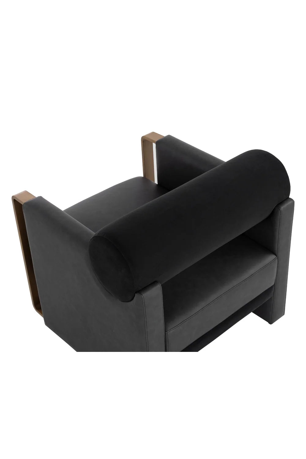 Luxury Bolster Back Black Lounge Chair European Style for Villa