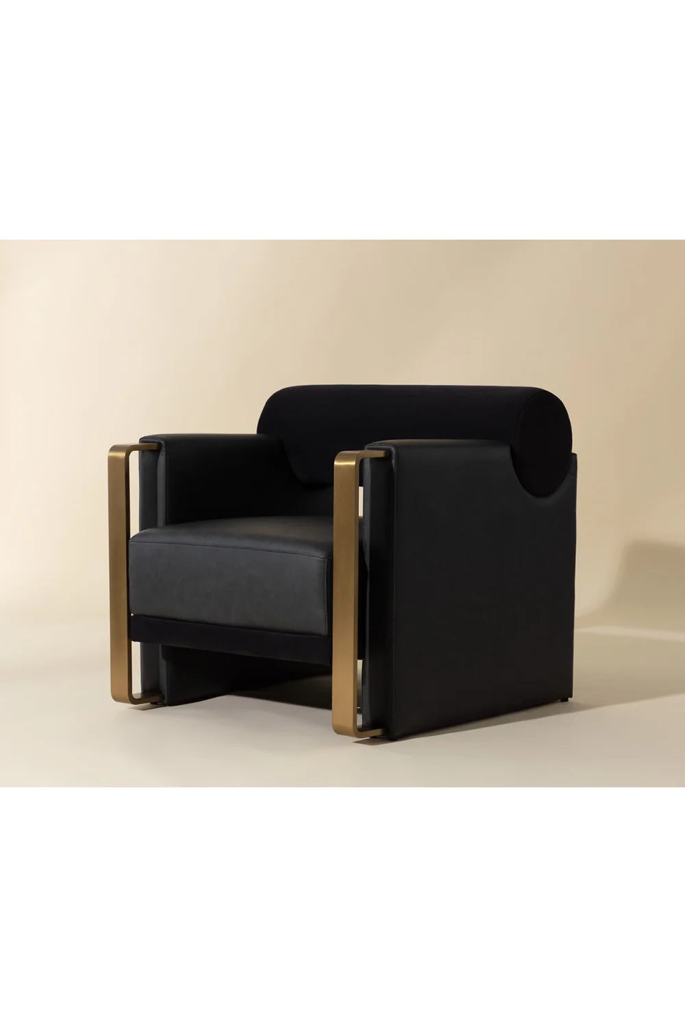 Luxury Bolster Back Black Lounge Chair European Style for Villa