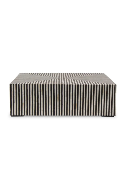 Luxury Bone Inlay Square Coffee Table Modern Italian Style for Villa