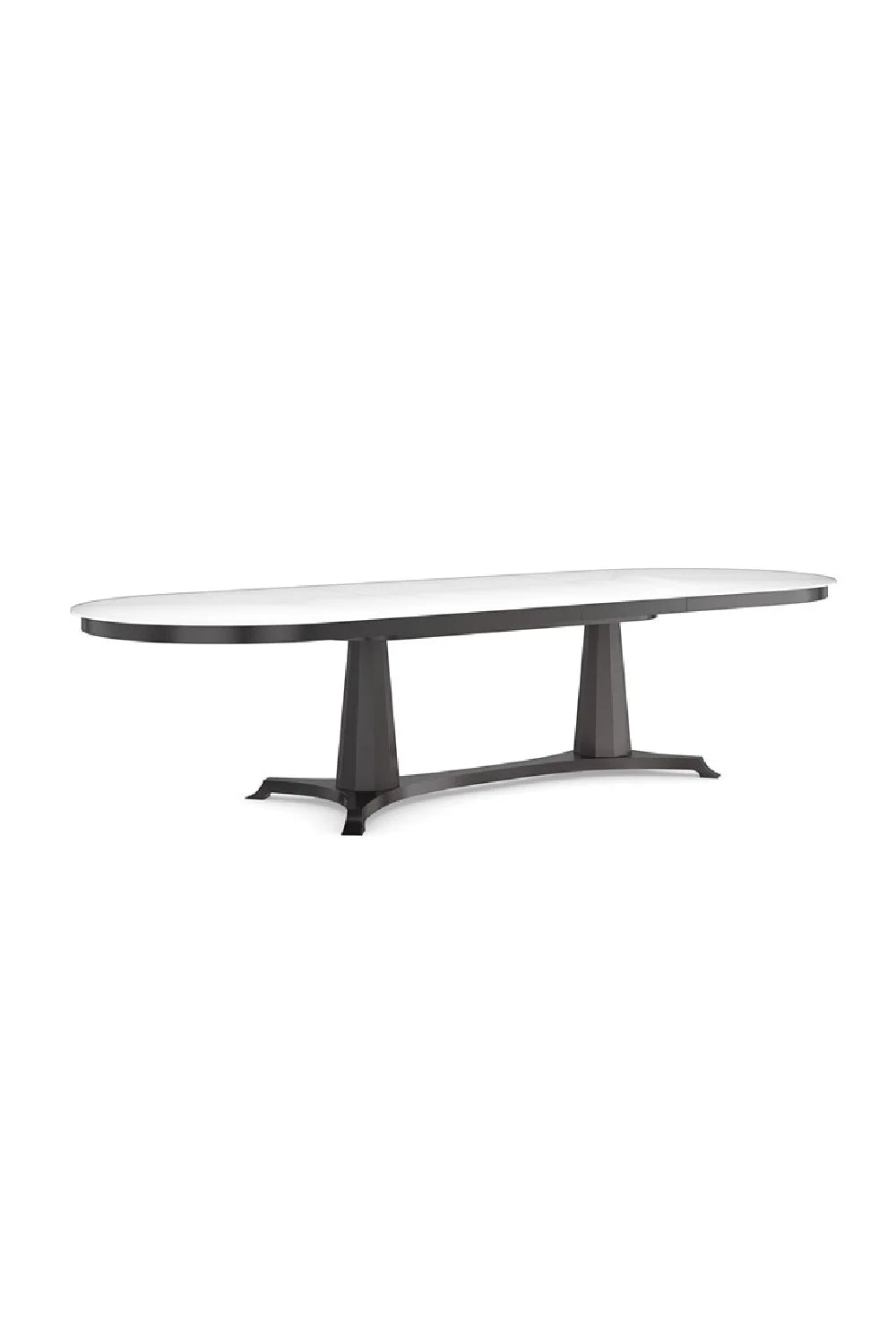 Luxury Bordeaux Oval Tempered Glass Dining Table Modern Italian Style for Villa
