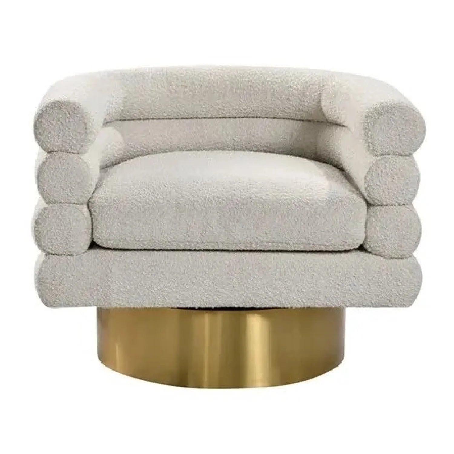 Luxury Boucle Fabric Swivel Lounge Chair Modern Italian Style for Villa