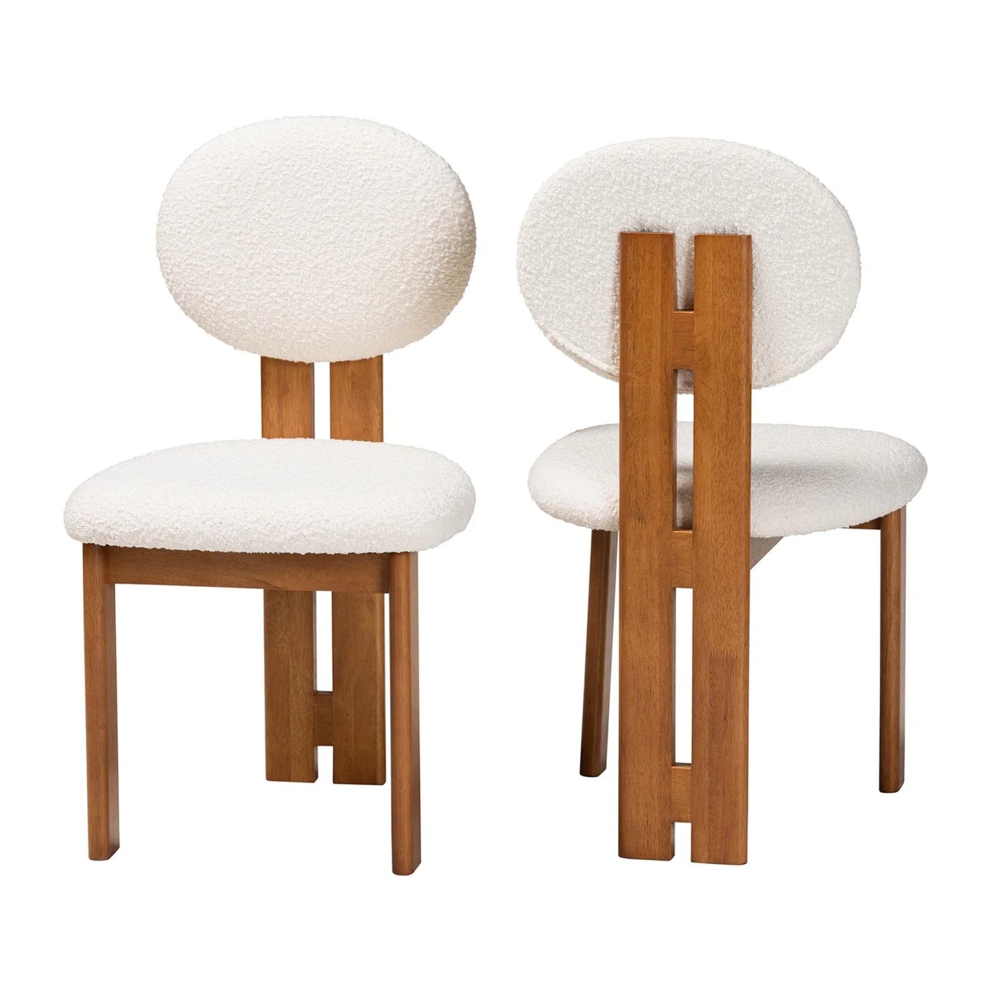 Luxury Boucle Japandi Modern Dining Chair European Style for Villa