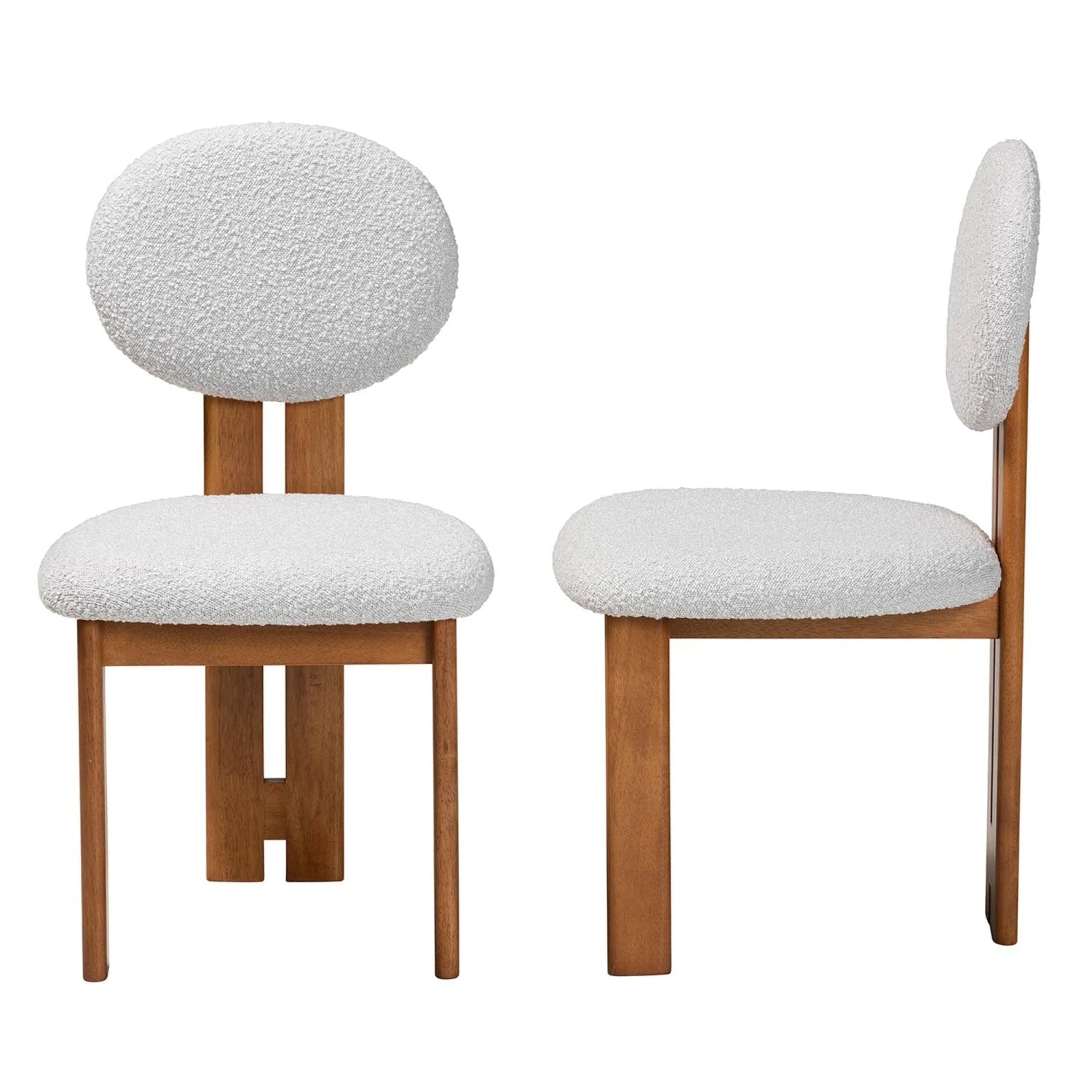 Luxury Boucle Japandi Modern Dining Chair European Style for Villa