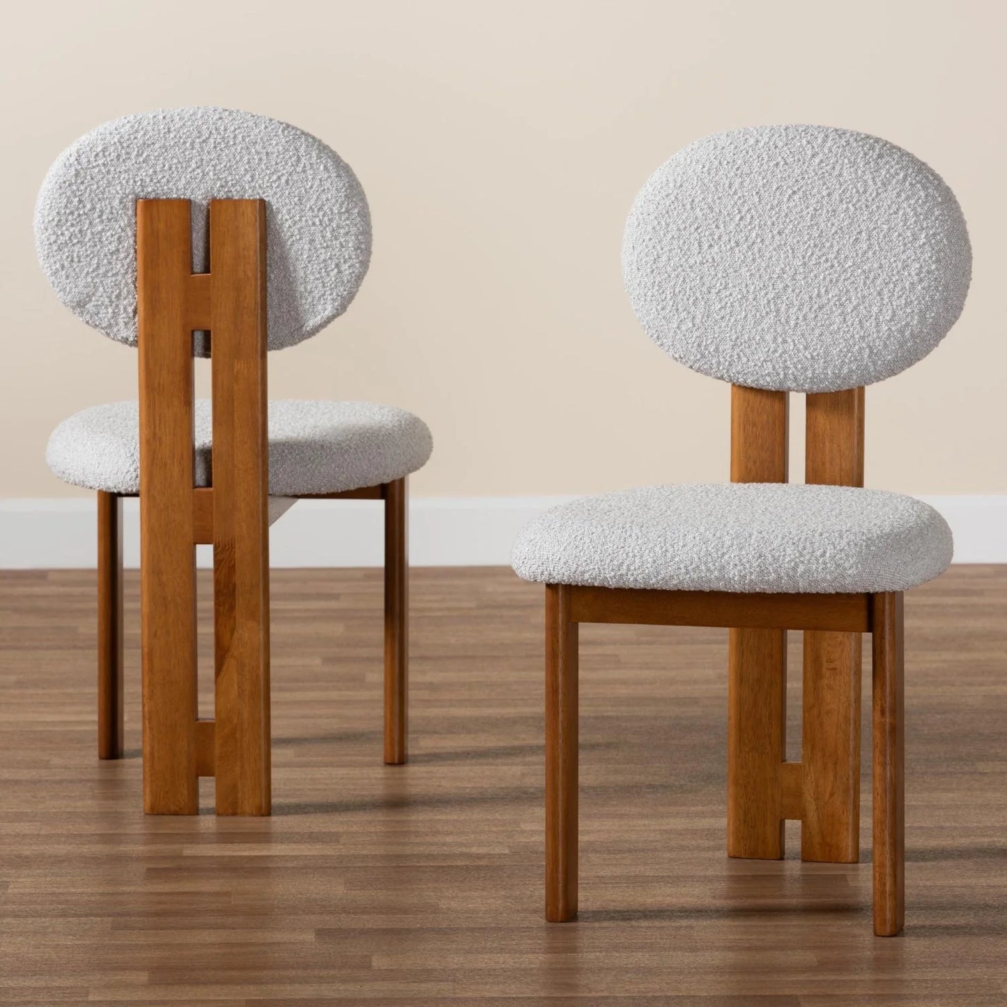 Luxury Boucle Japandi Modern Dining Chair European Style for Villa