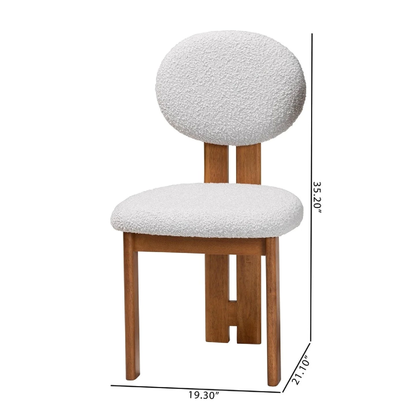 Luxury Boucle Japandi Modern Dining Chair European Style for Villa
