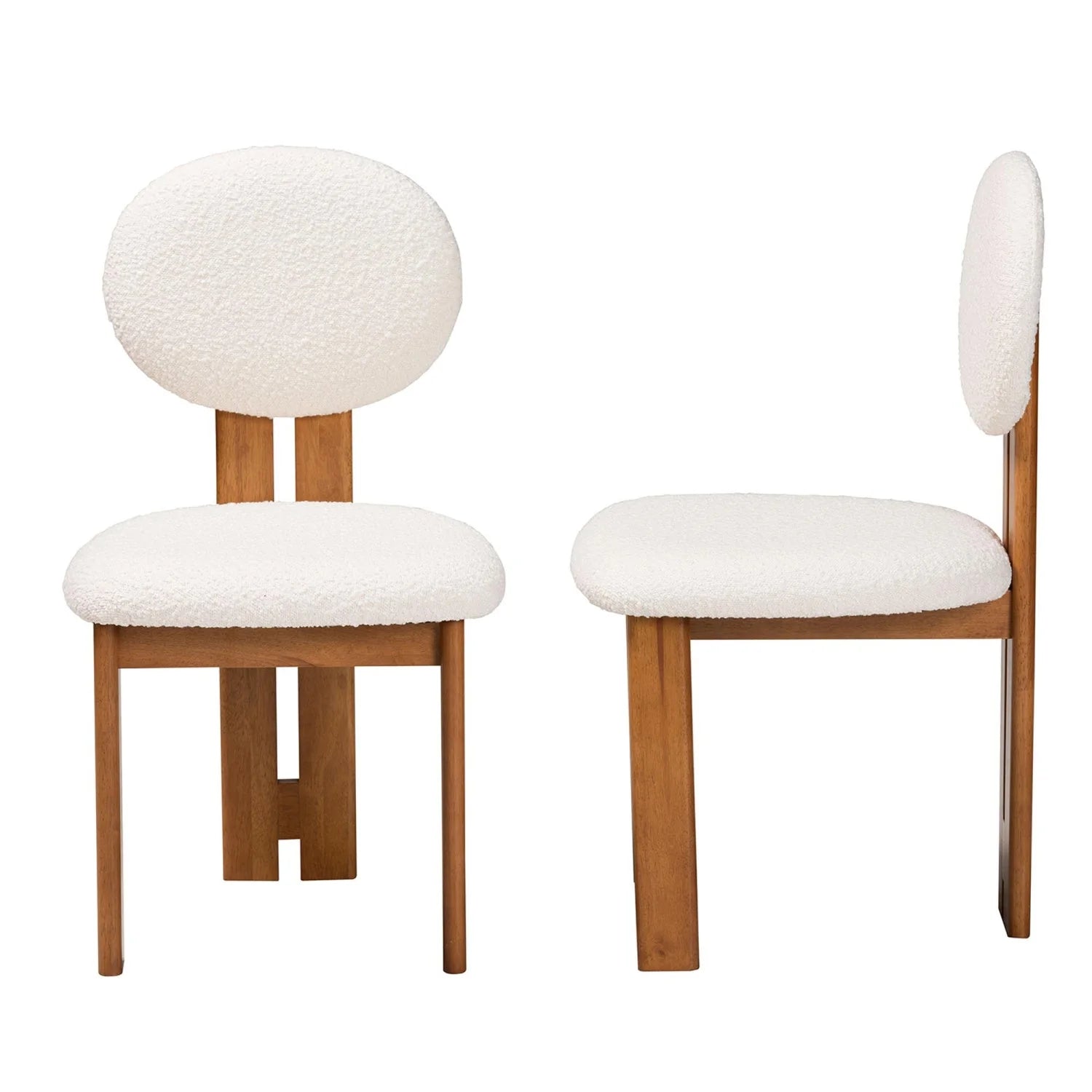Luxury Boucle Japandi Modern Dining Chair European Style for Villa