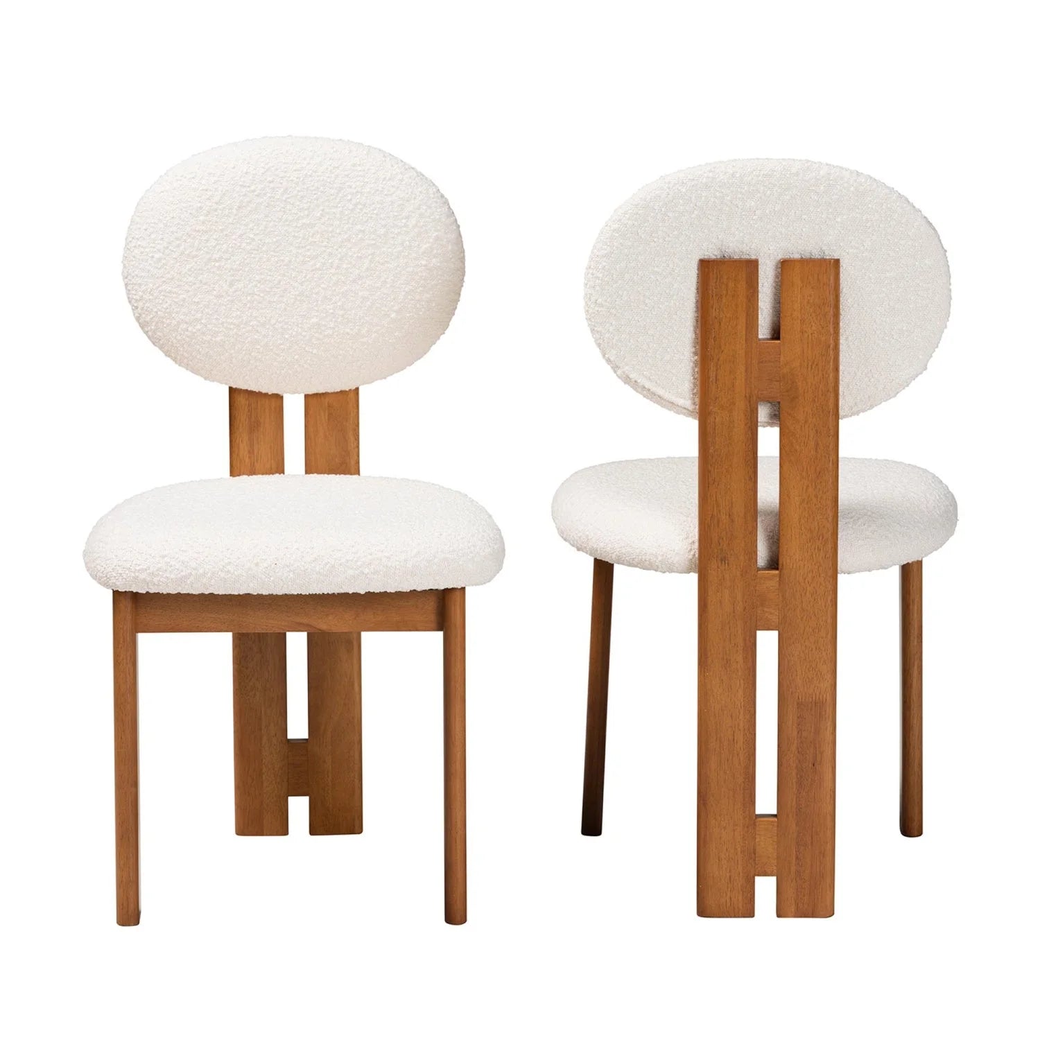Luxury Boucle Japandi Modern Dining Chair European Style for Villa