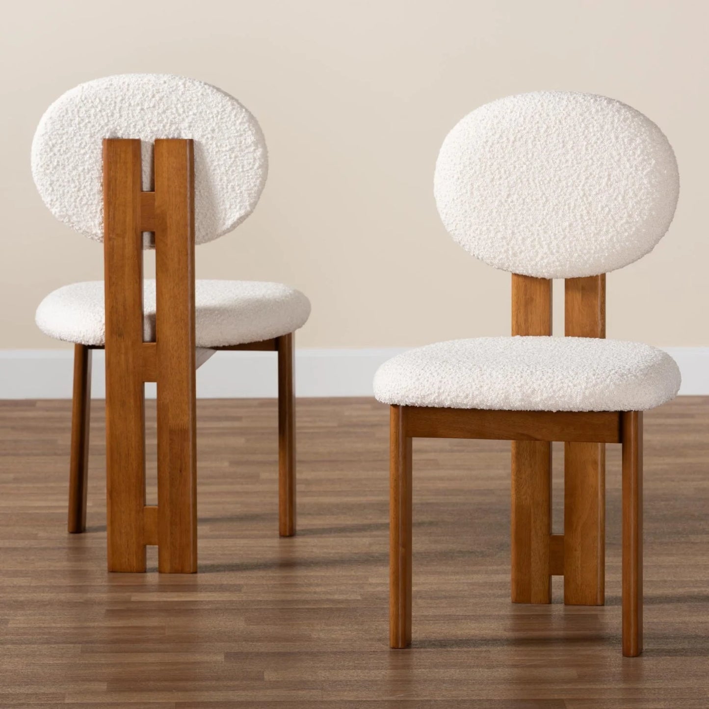 Luxury Boucle Japandi Modern Dining Chair European Style for Villa