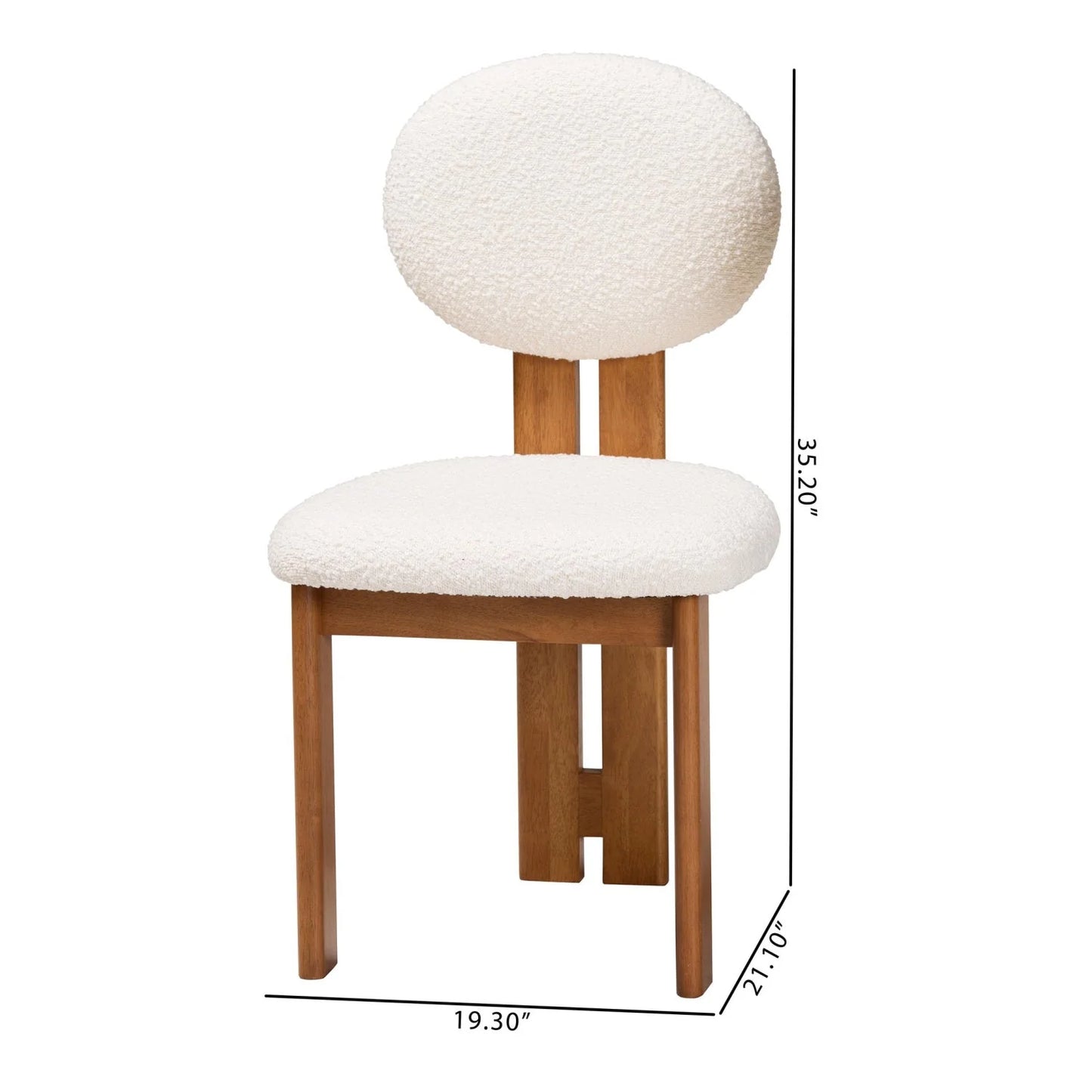 Luxury Boucle Japandi Modern Dining Chair European Style for Villa