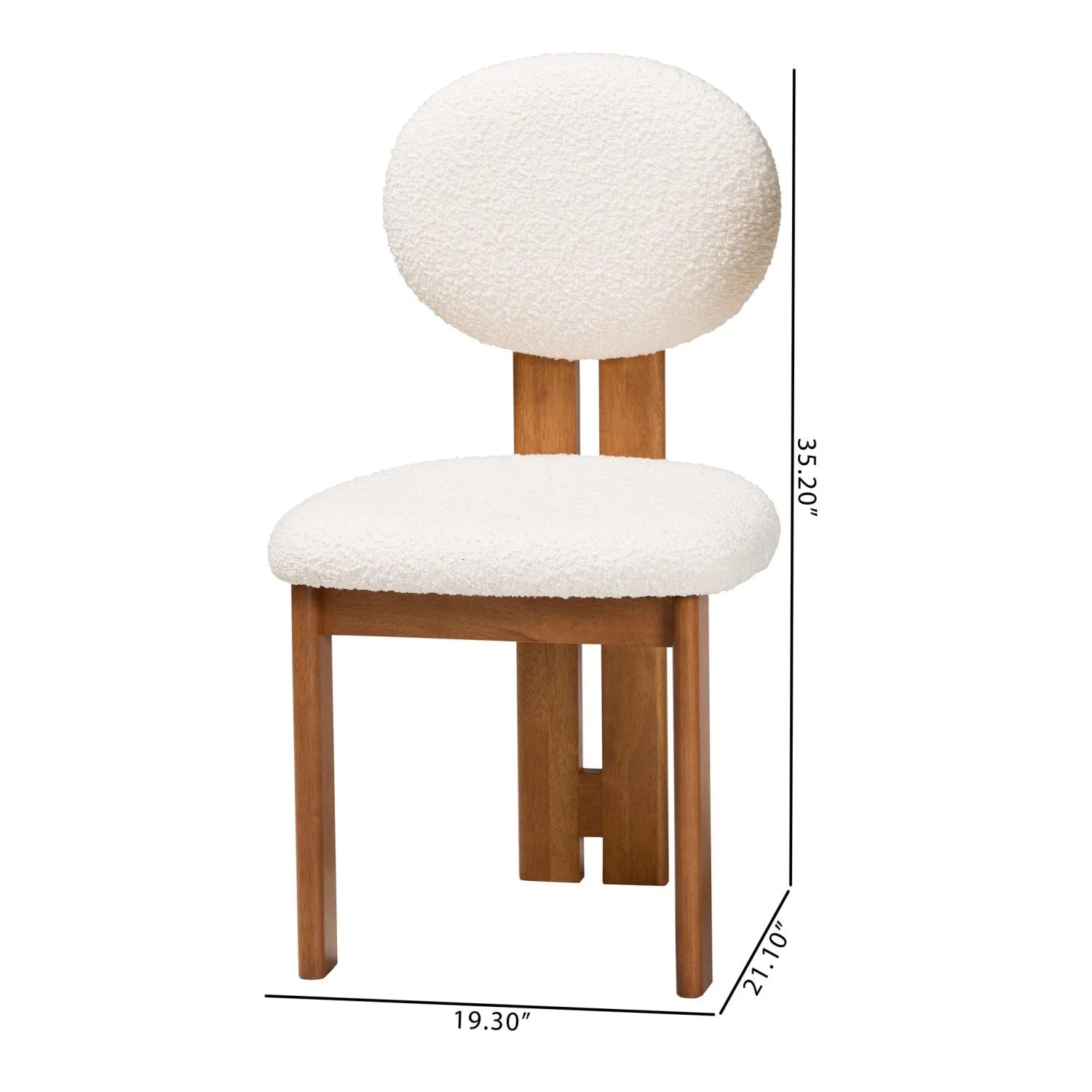 Luxury Boucle Japandi Modern Dining Chair European Style for Villa