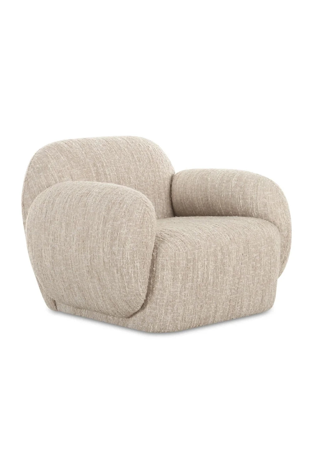 Luxury Boucle Low Profile Lounge Chair Modern Italian Style for Villa