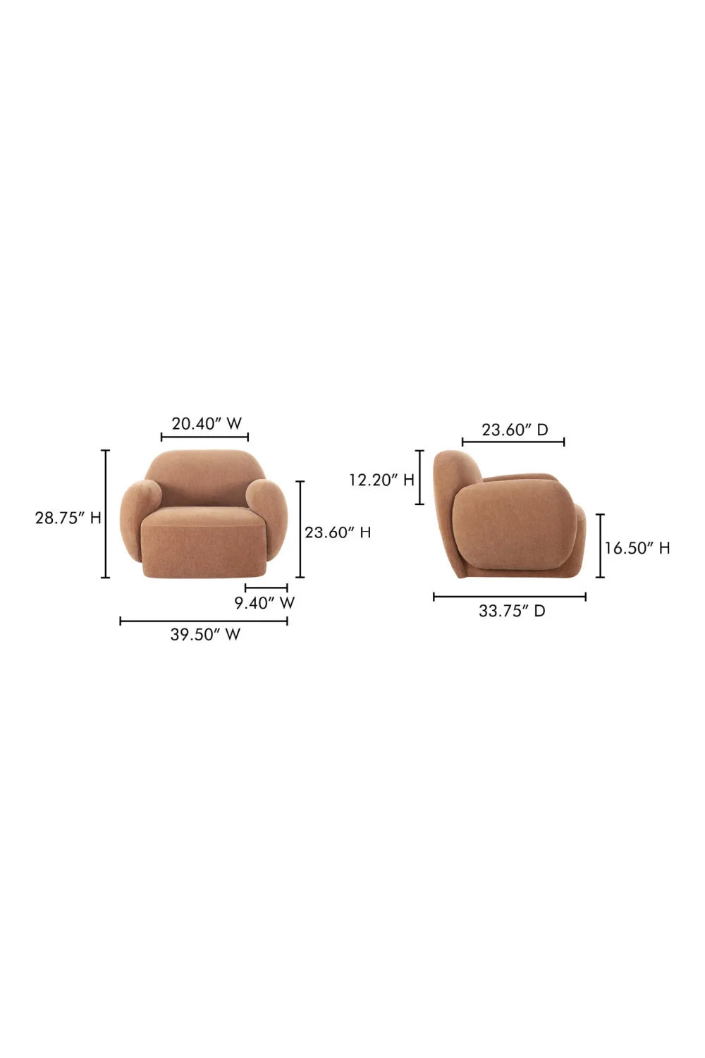 Luxury Boucle Low Profile Lounge Chair Modern Italian Style for Villa