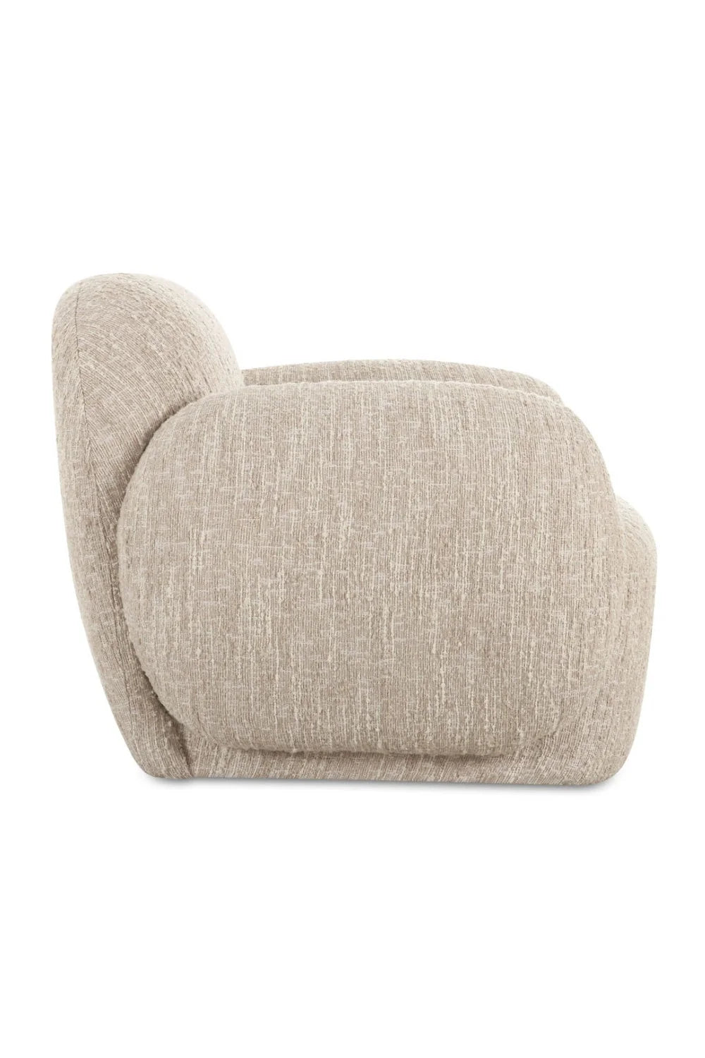 Luxury Boucle Low Profile Lounge Chair Modern Italian Style for Villa